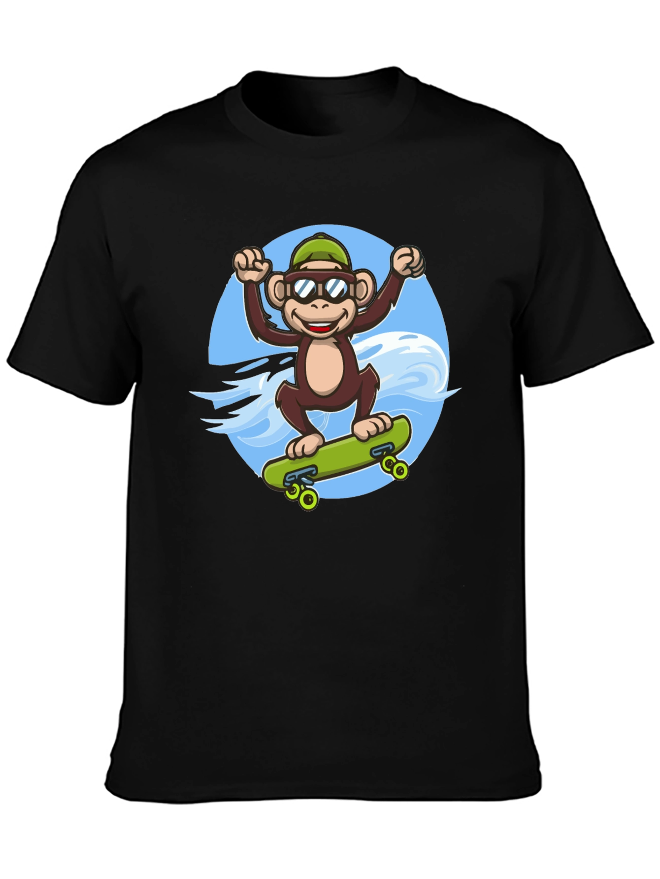 Black Monkey Skateboarder T-Shirt - Cool Graphic Tee view 3