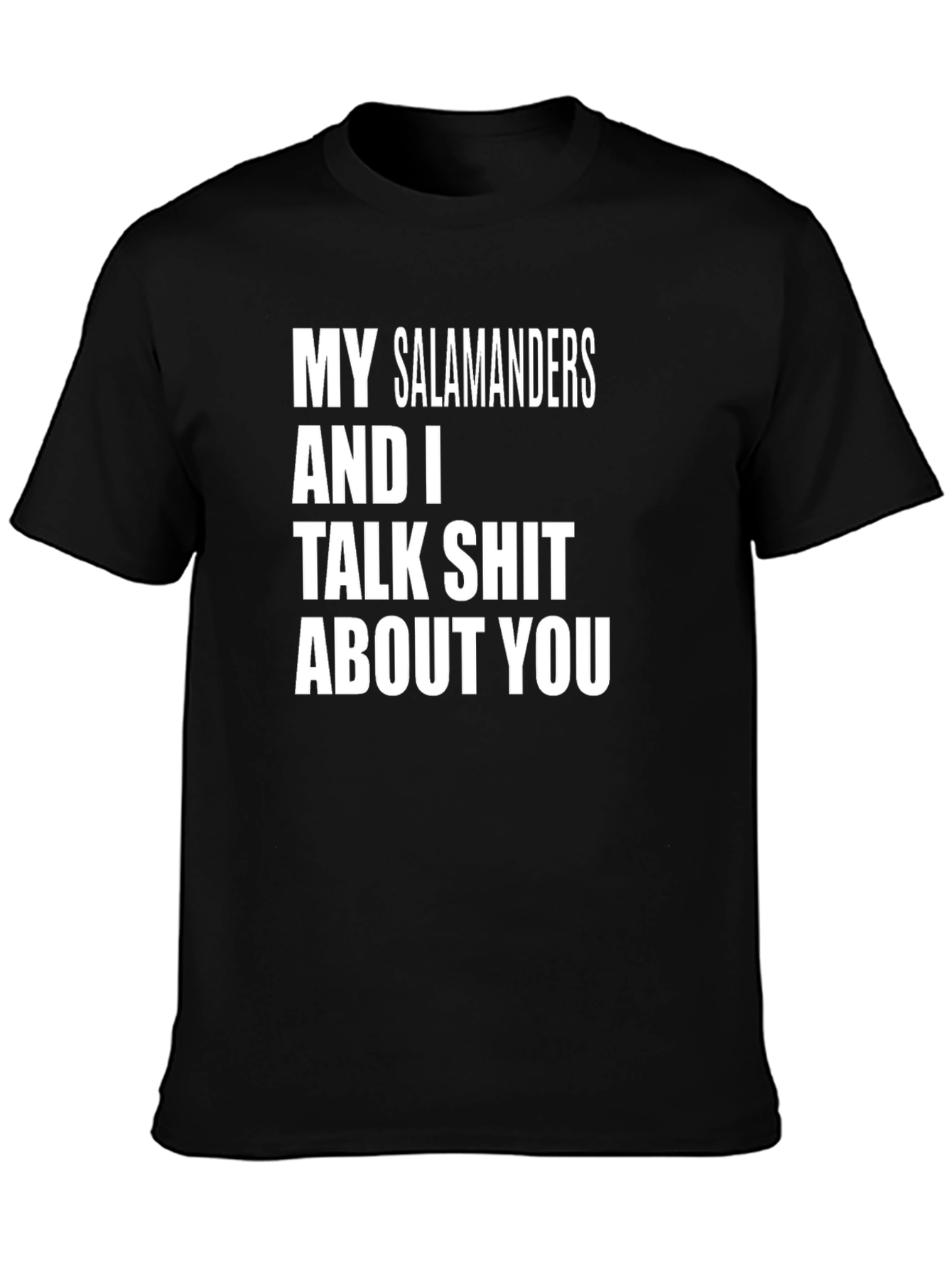 Black Funny Salamander Graphic Tee - Sarcastic Statement T-Shirt view 3