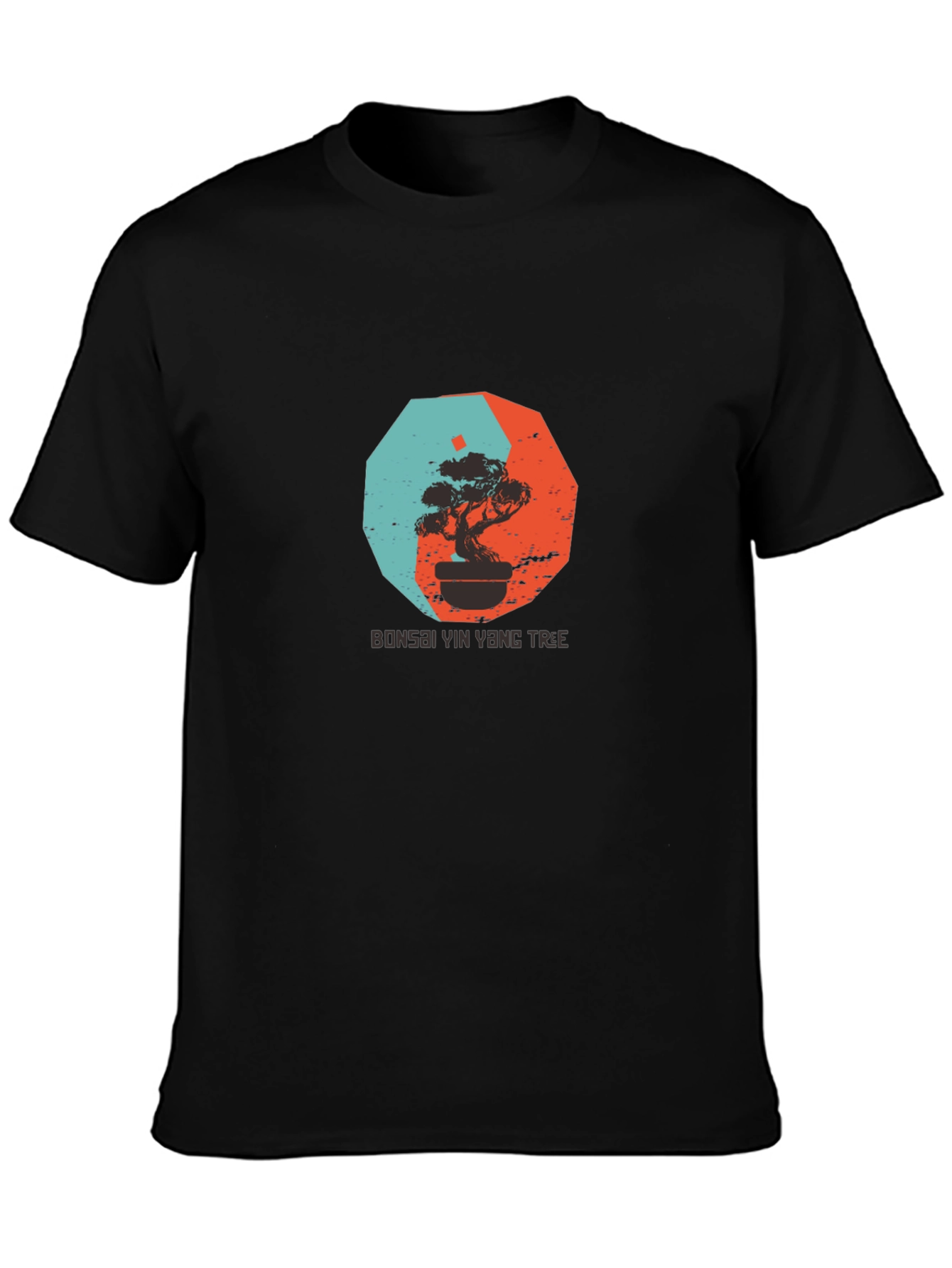 Black Yin Yang Bonsai Tree Graphic Tee - Black view 3