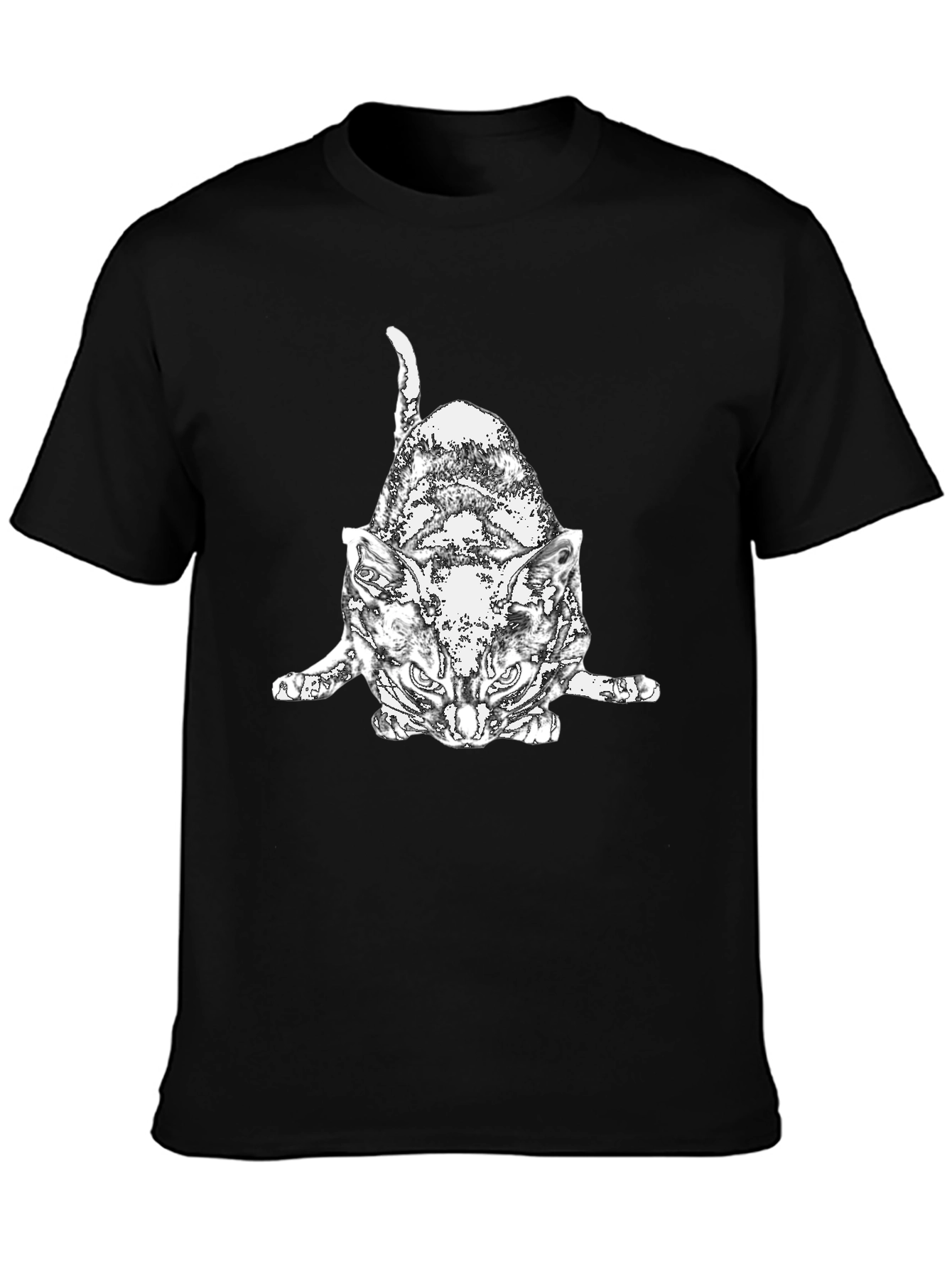 Black Cool Cat Graphic T-Shirt - Black view 3