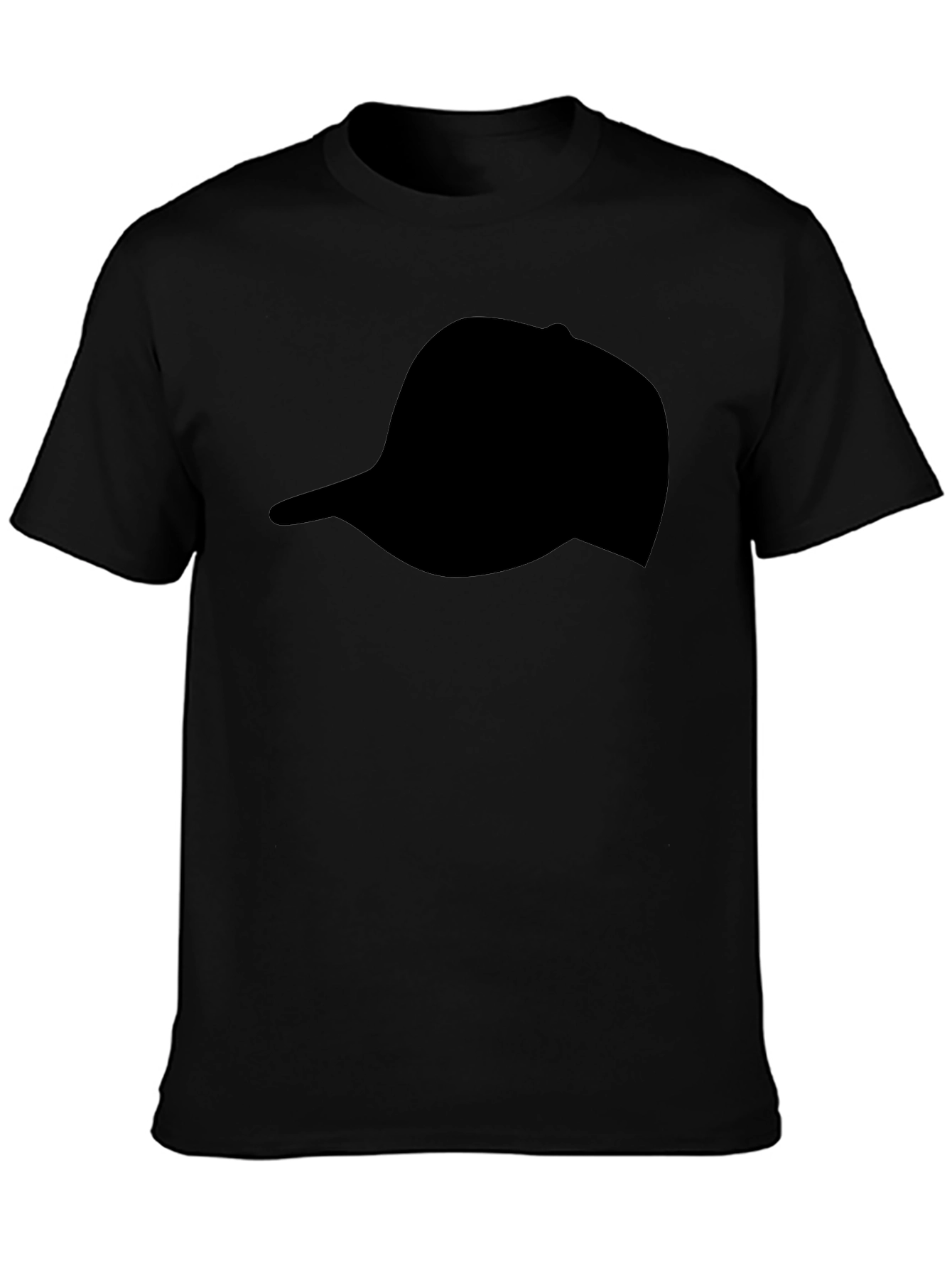 Black Black Hat Silhouette T-Shirt | Casual Graphic Tee view 3