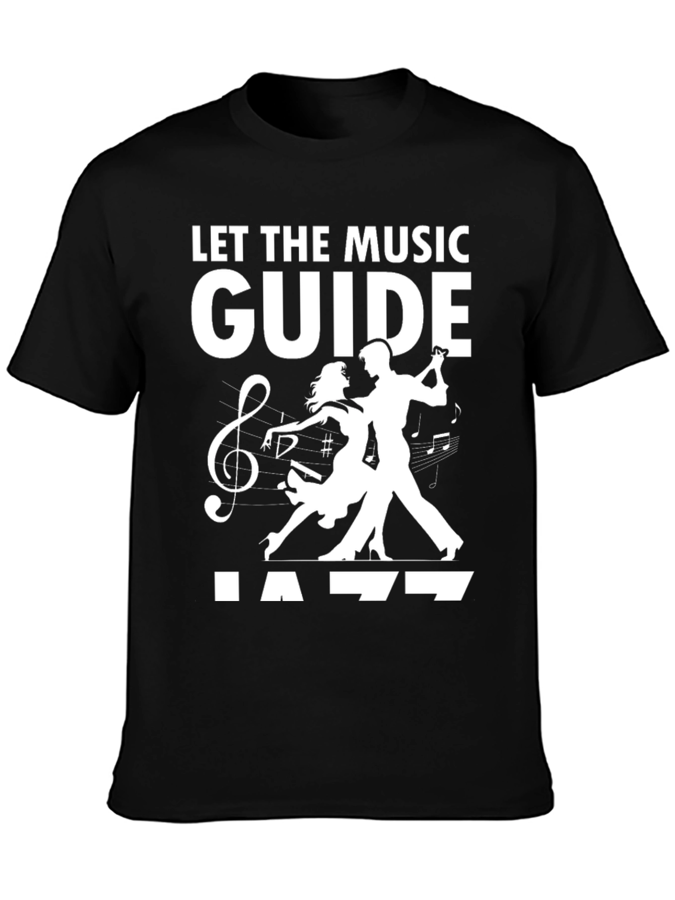 Black Let the Music Guide Jazz Black T-Shirt view 3