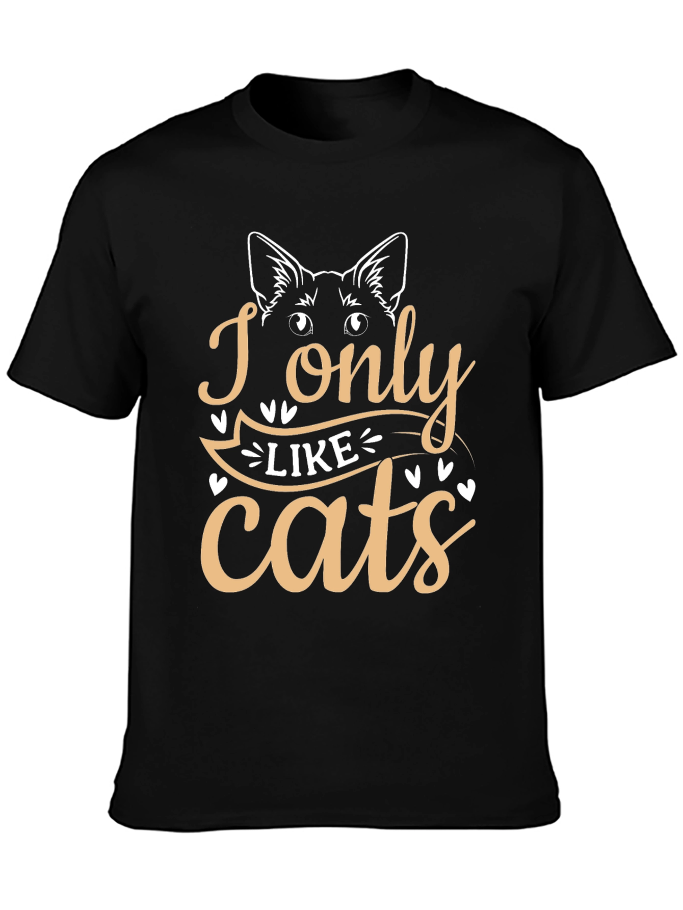 Black I Only Like Cats Graphic Tee - Unisex view 3