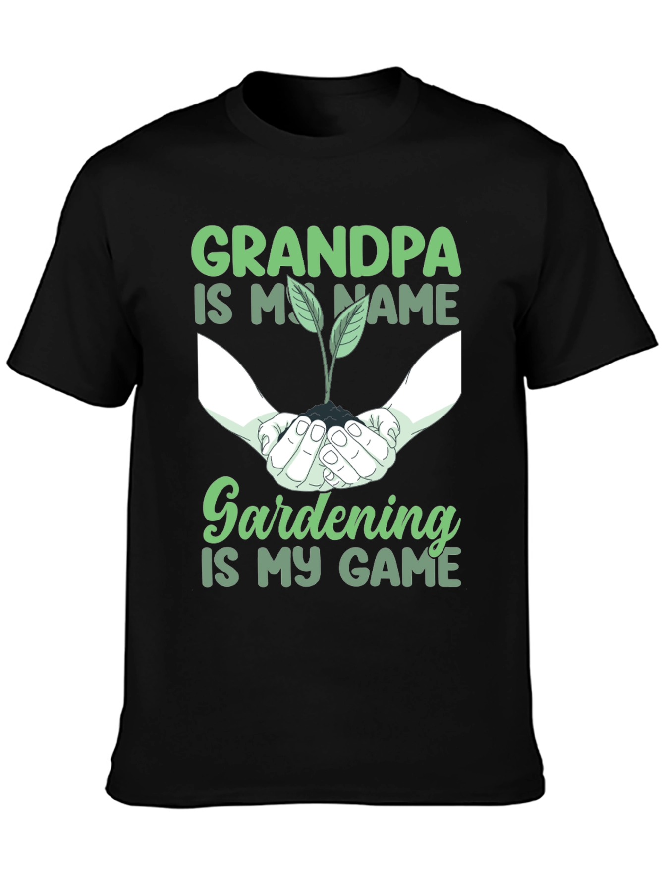 Black Grandpa Gardening T-Shirt view 3