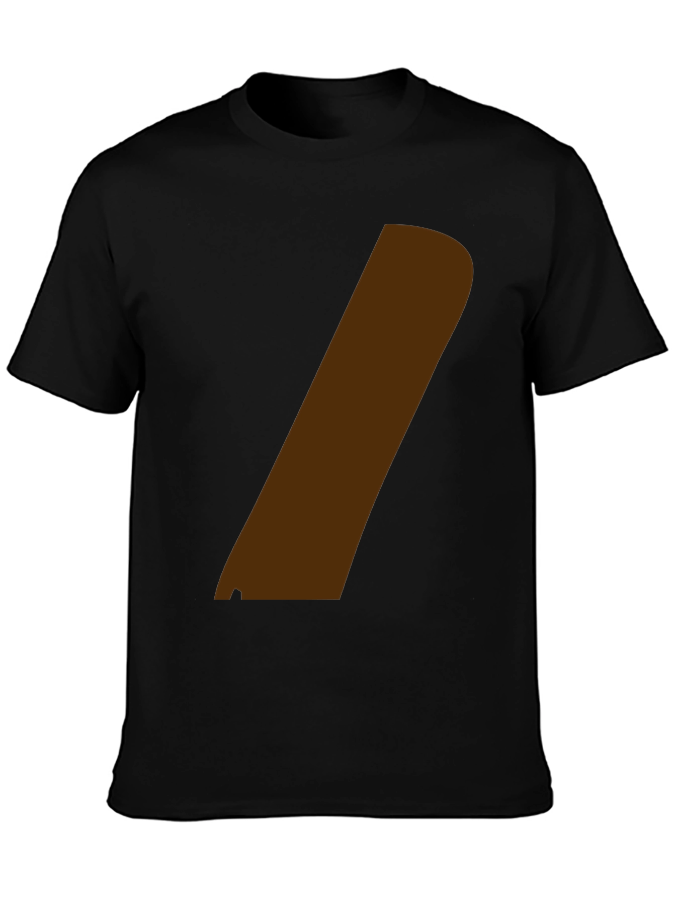 Black Modern Graphic Tee - Black with Brown Stripe view 3
