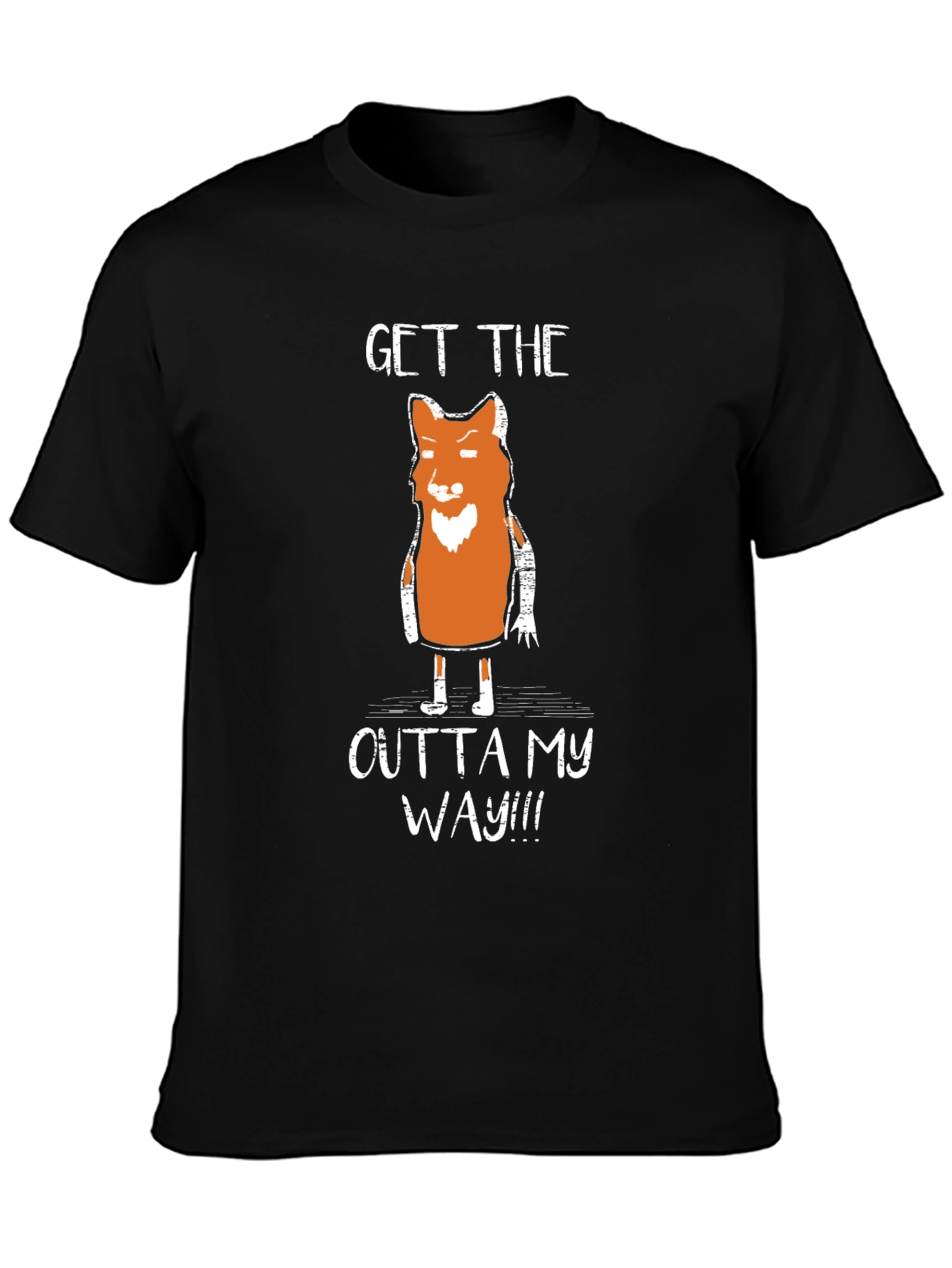 Black Funny Fox Graphic T-Shirt - Get Outta My Way view 3