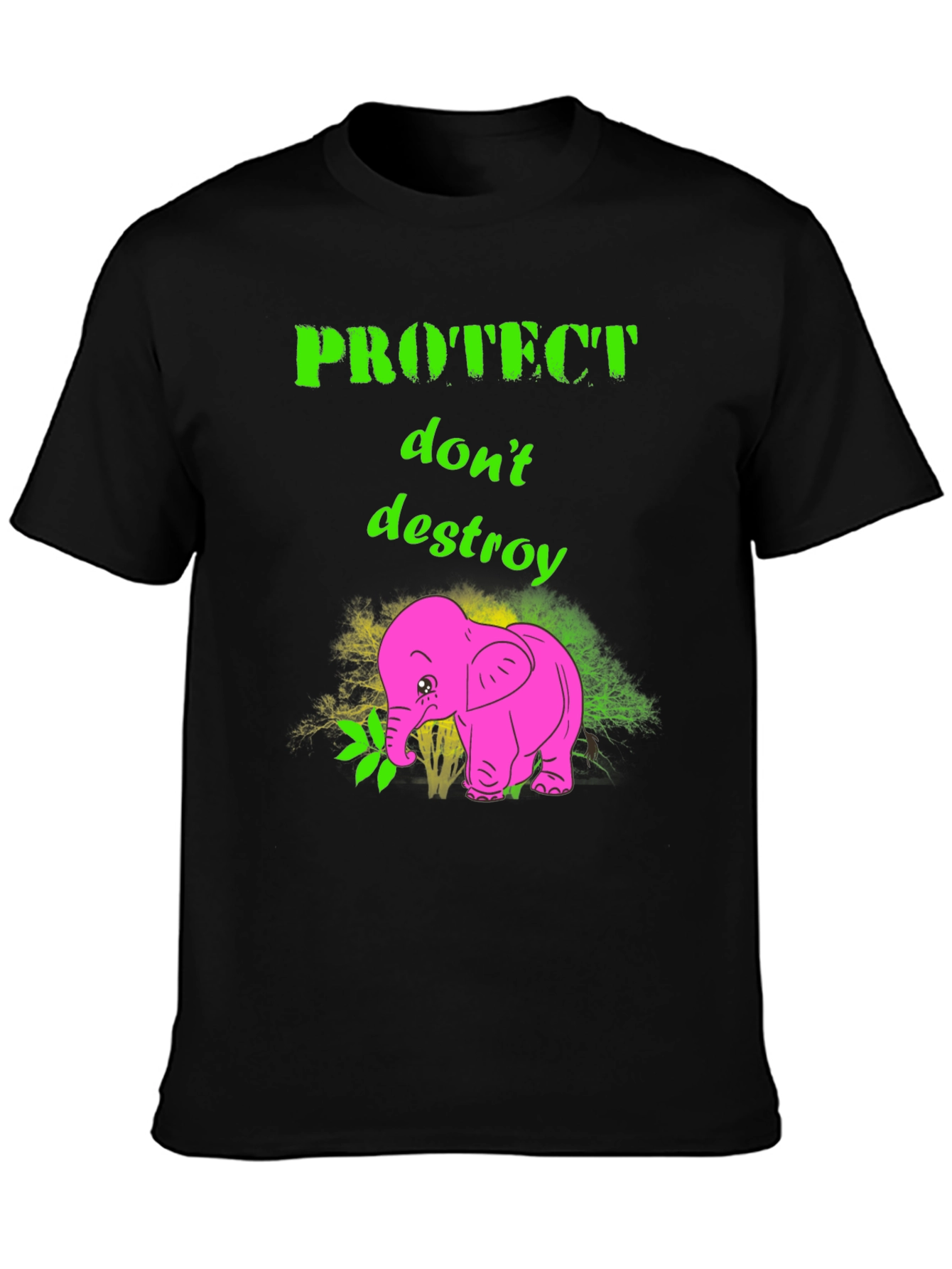 Black Protect Don't Destroy Graphic T-Shirt view 3