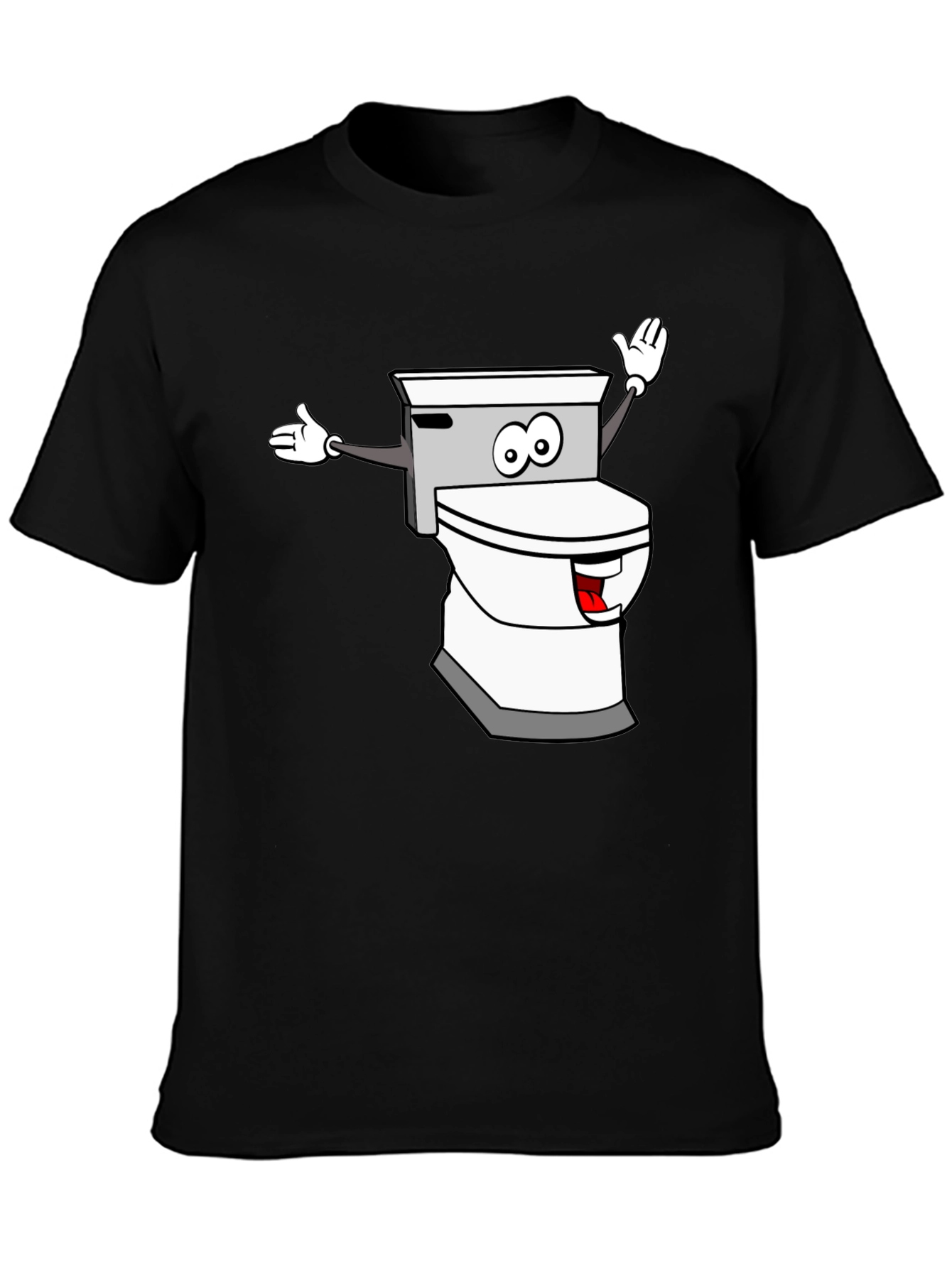 Black Toilet Humor Graphic T-Shirt view 3