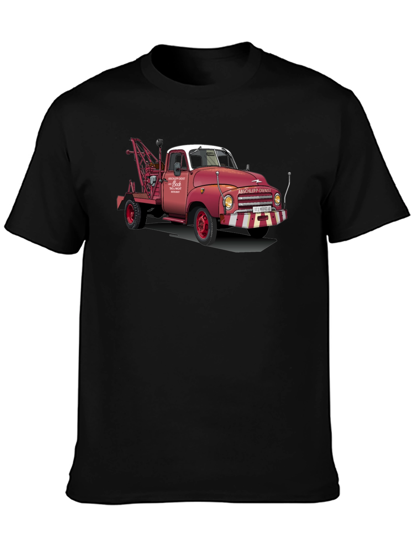 Black Vintage Tow Truck Graphic Tee view 3