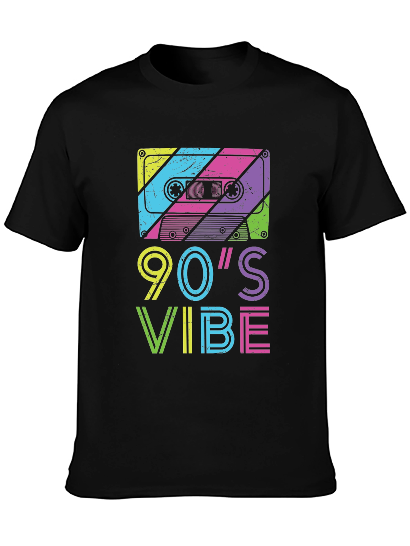 Black 90's Vibe Cassette Tape Graphic T-Shirt view 3