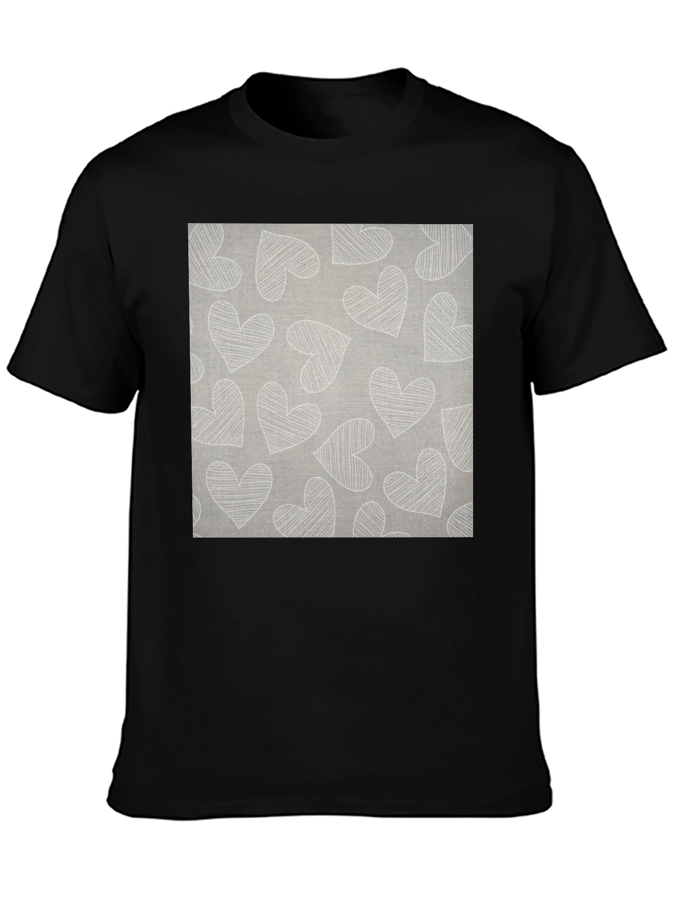 Black Heart Pattern Graphic Tee view 3