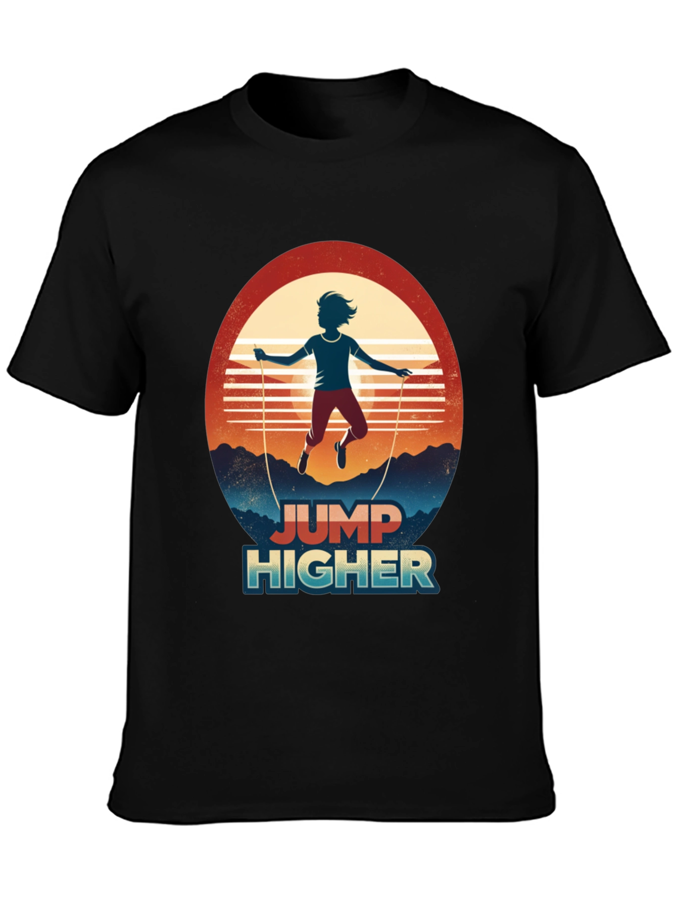 Black Jump Higher Graphic Tee - Retro Style view 3