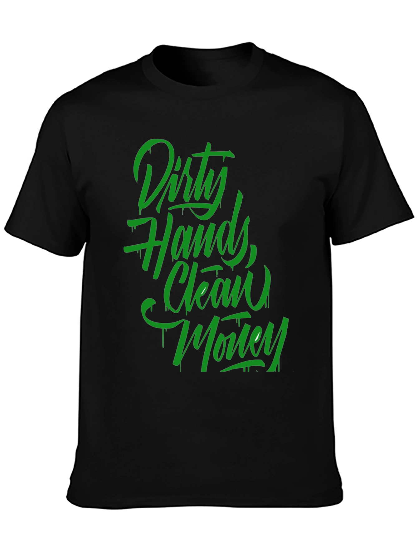 Black Dirty Hands, Clean Money Graphic T-Shirt view 3