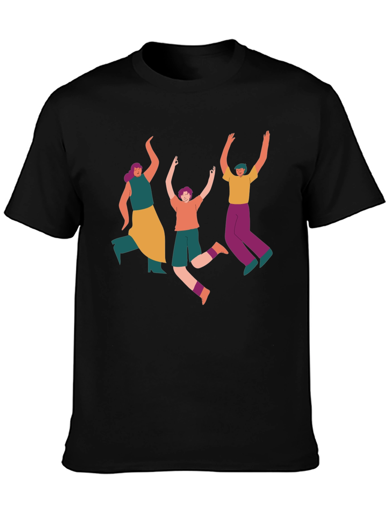 Black Funky People Graphic Tee - Black view 3