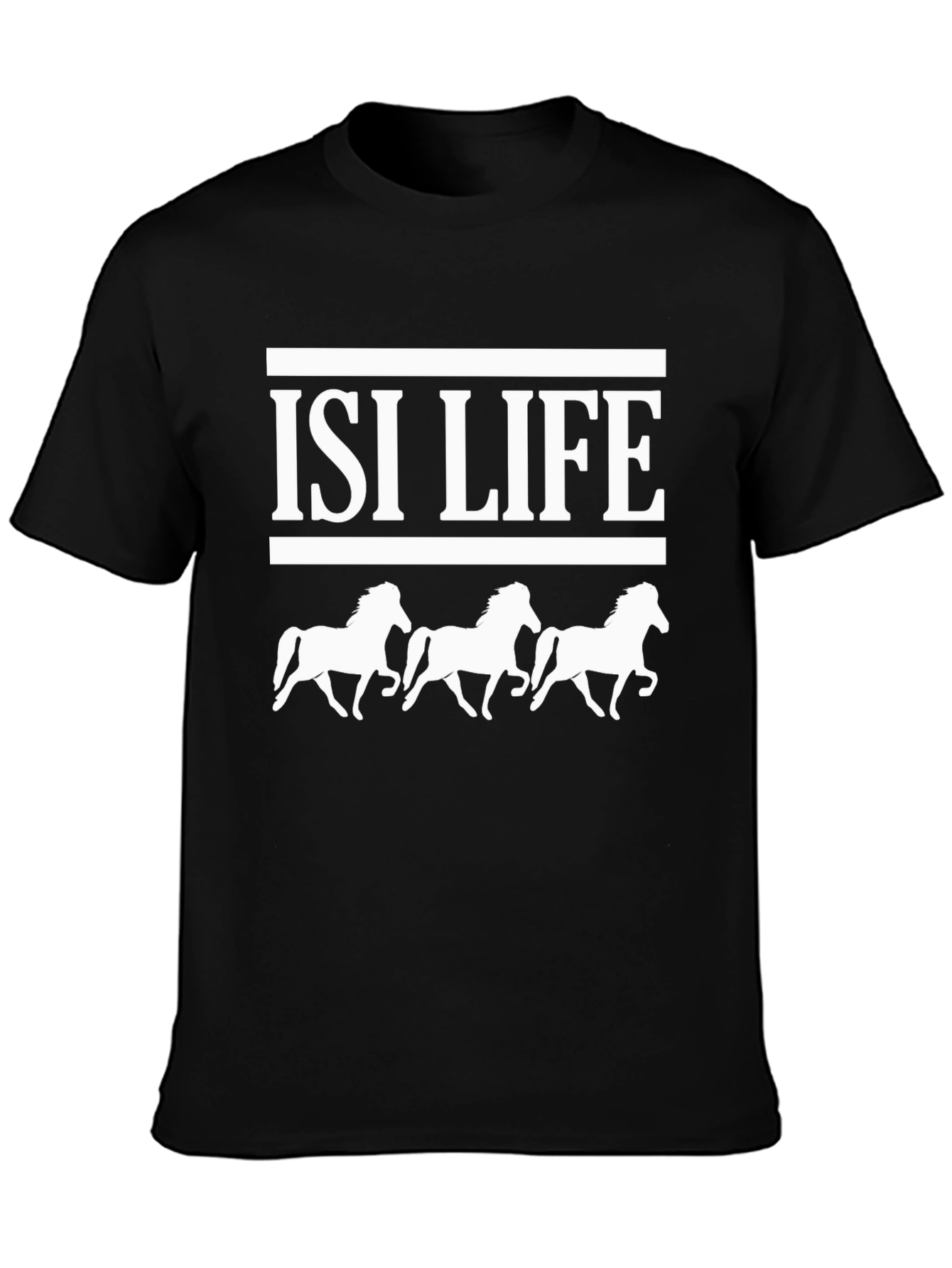 Black ISI Life Horse Graphic Tee - Black view 3