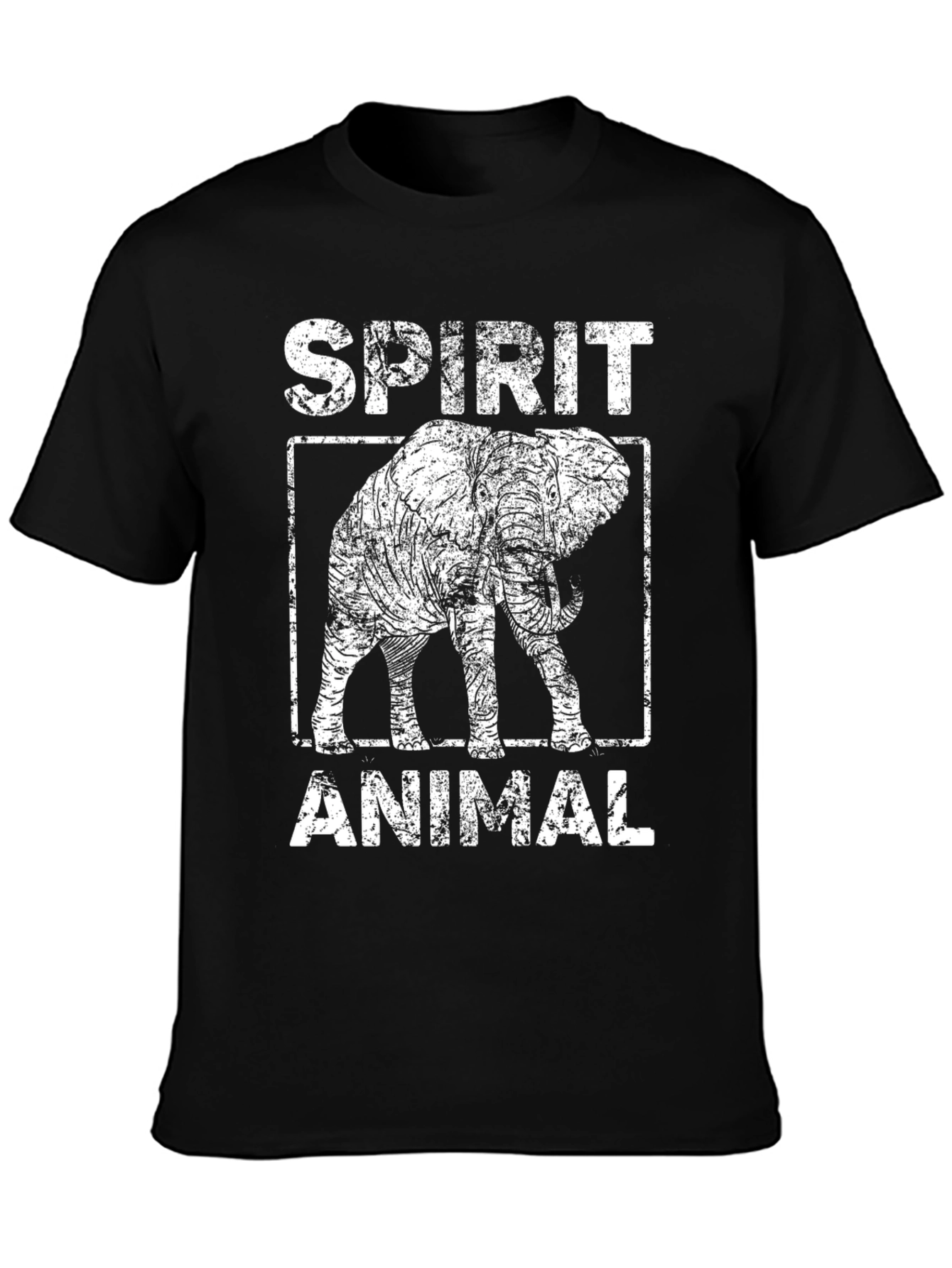 Black Spirit Animal Elephant Graphic Tee - Black view 3