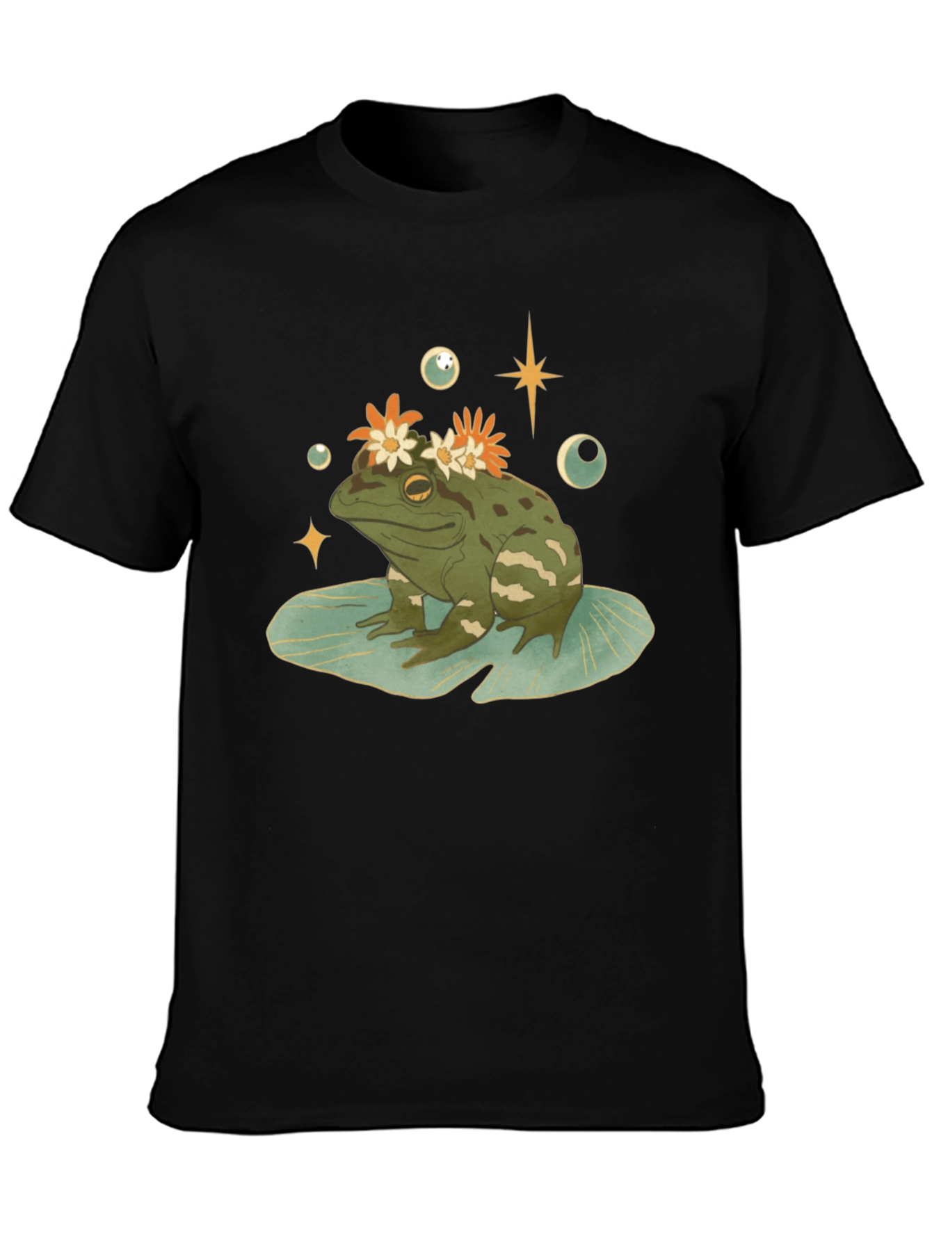 Frog With Flowers Graphic T-Shirt - 3