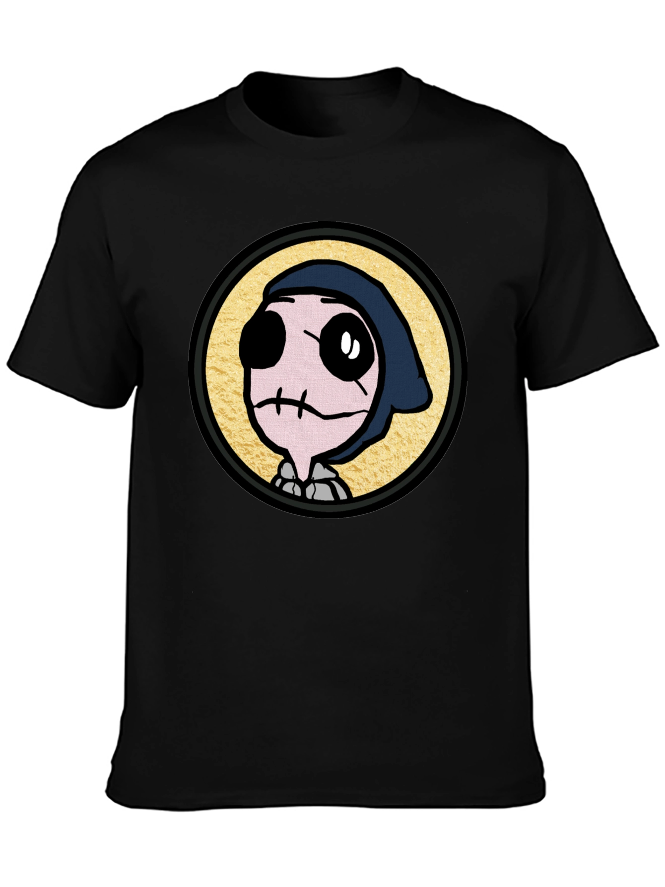 Black Grim Reaper Cartoon Graphic T-Shirt view 3