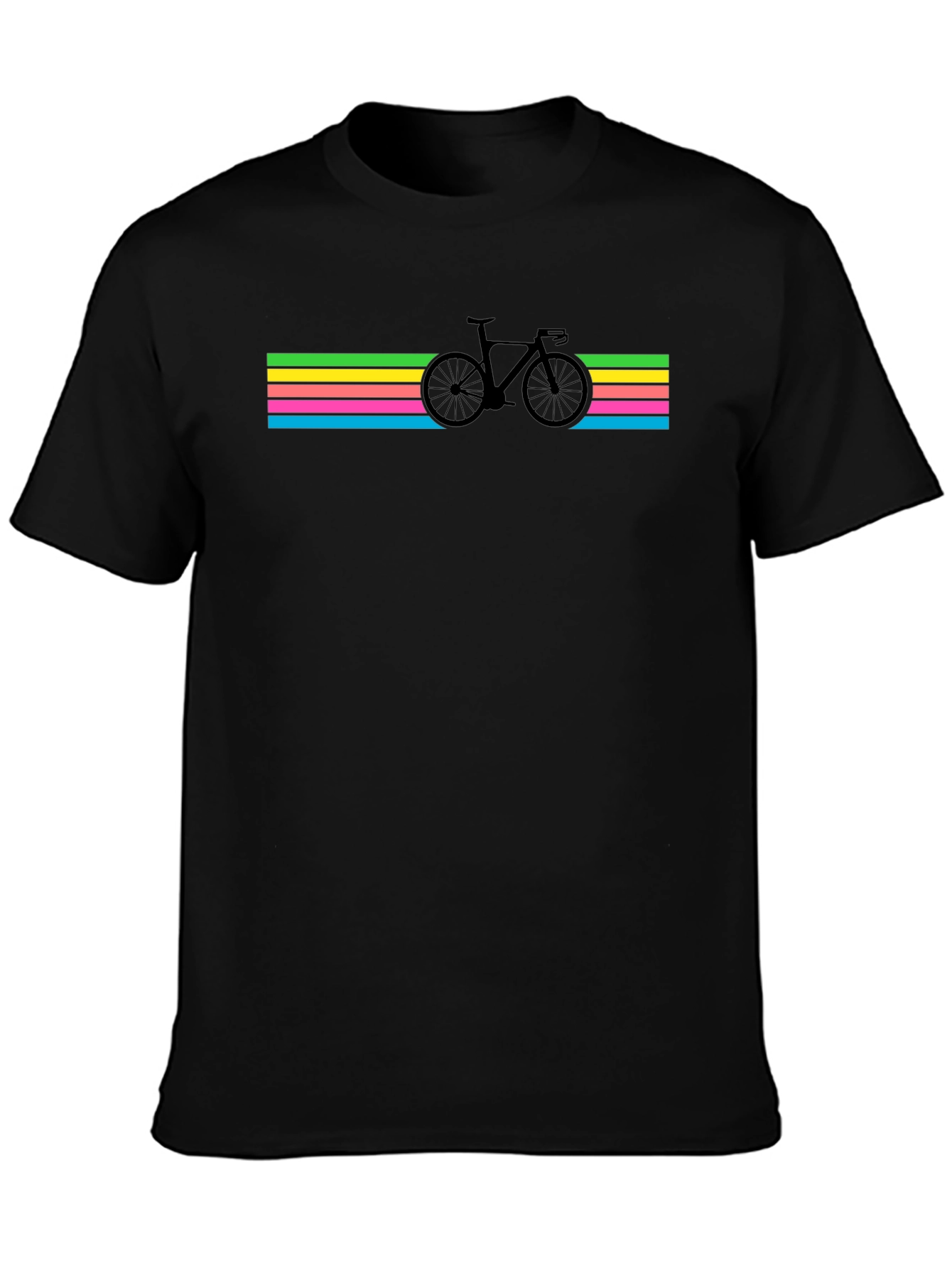 Black Retro Cycling T-Shirt - Black view 3