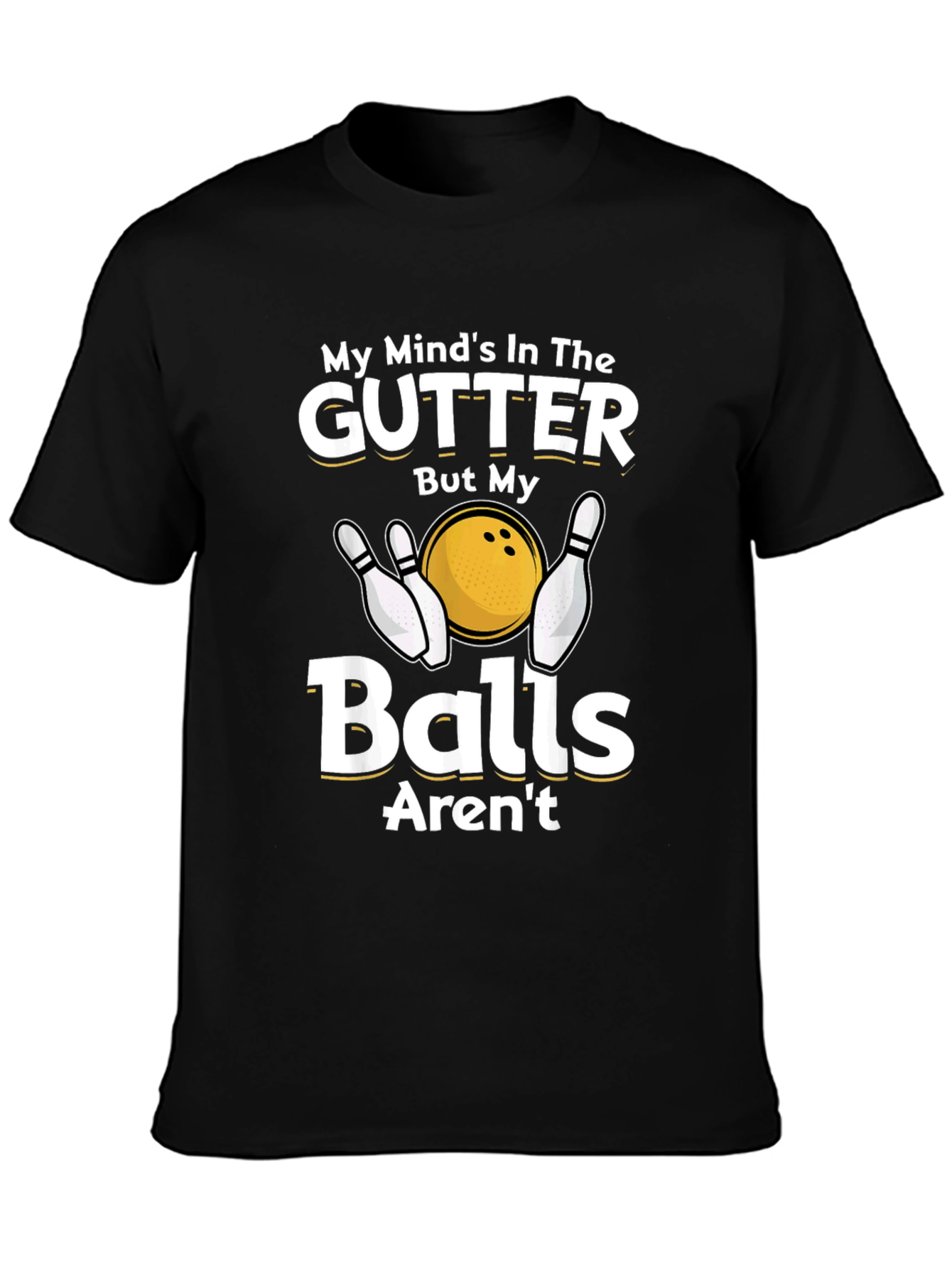 Black My Mind's In The Gutter Bowling T-Shirt view 3