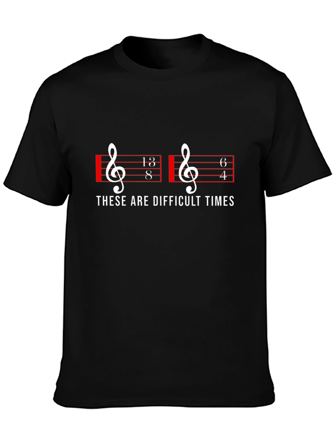 Black Difficult Times Music T-Shirt view 3