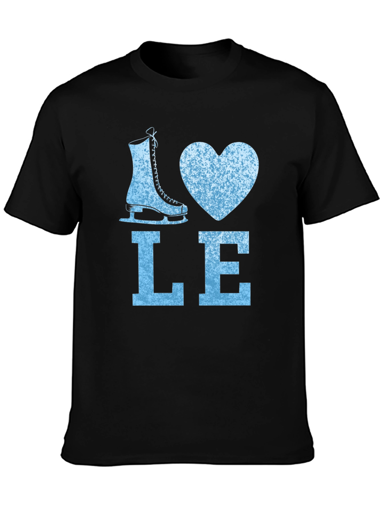 Black I Love Ice Skating Graphic Tee view 3