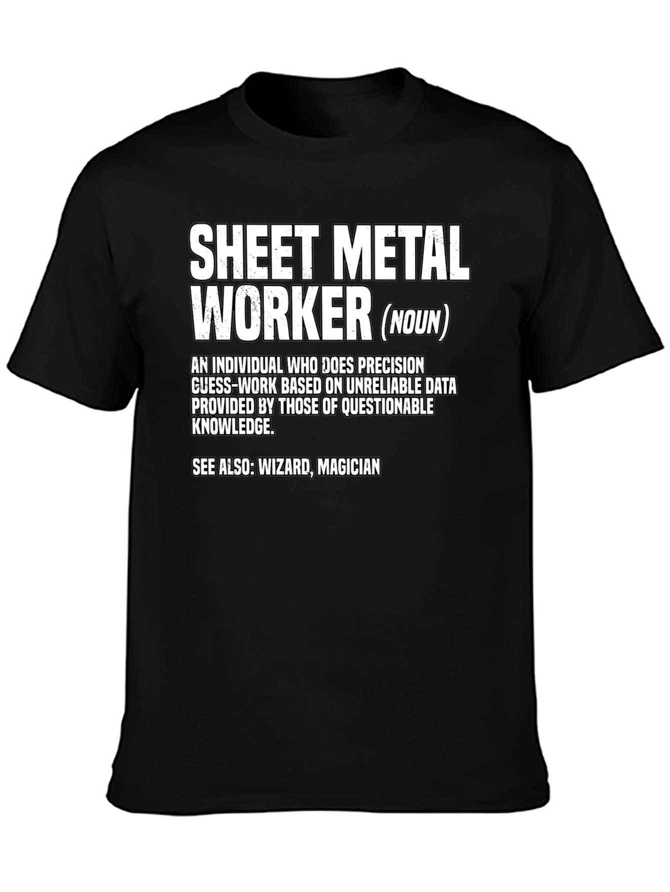 Black Sheet Metal Worker Graphic Tee view 3