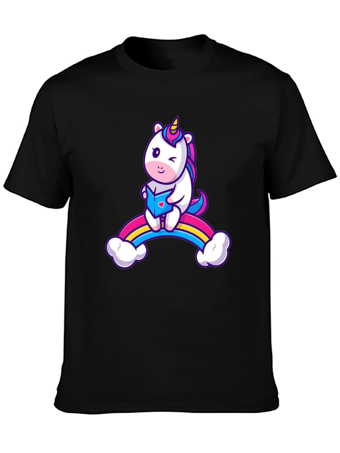 Black Unicorn Rainbow T-Shirt - Magical Fun Style view 3