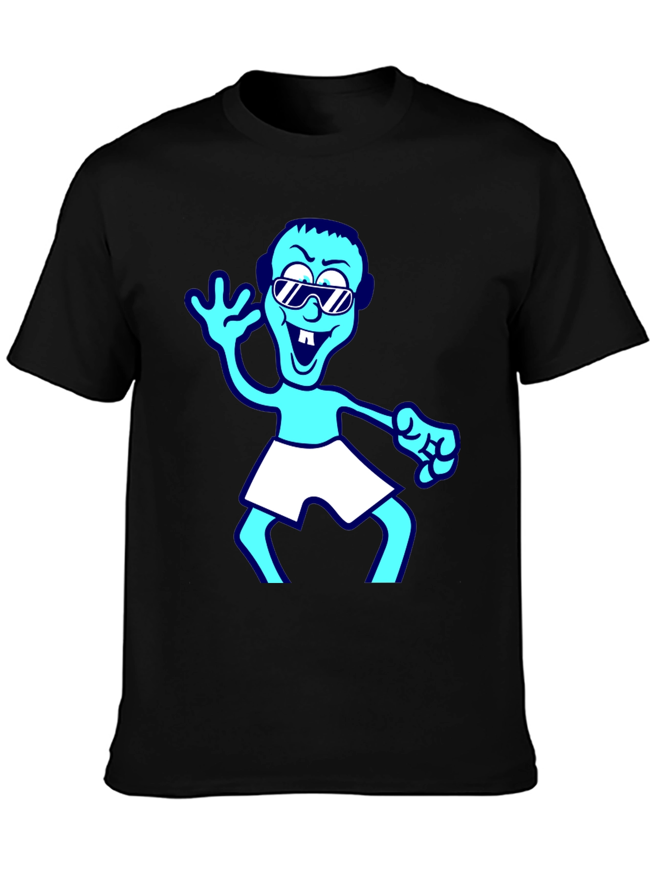 Black Cartoon Graphic T-Shirt - Black view 3