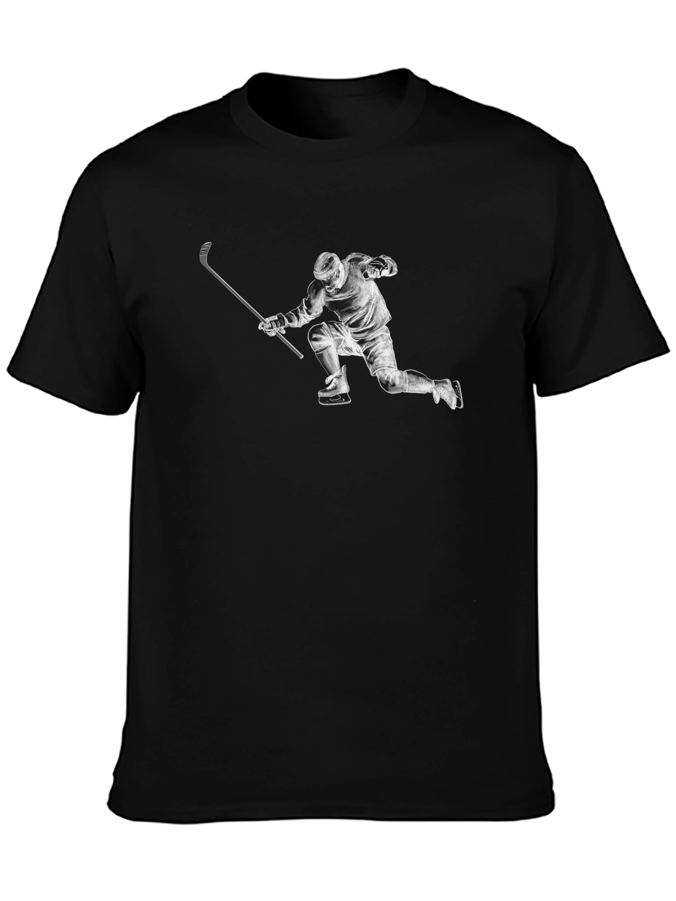 Black Hockey Player Graphic T-Shirt view 3