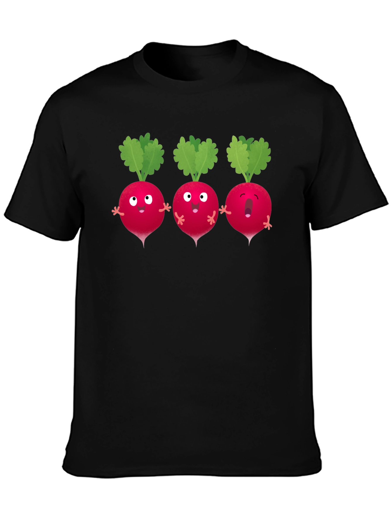 Black Radish Trio Graphic T-Shirt - Black Cotton Tee view 3