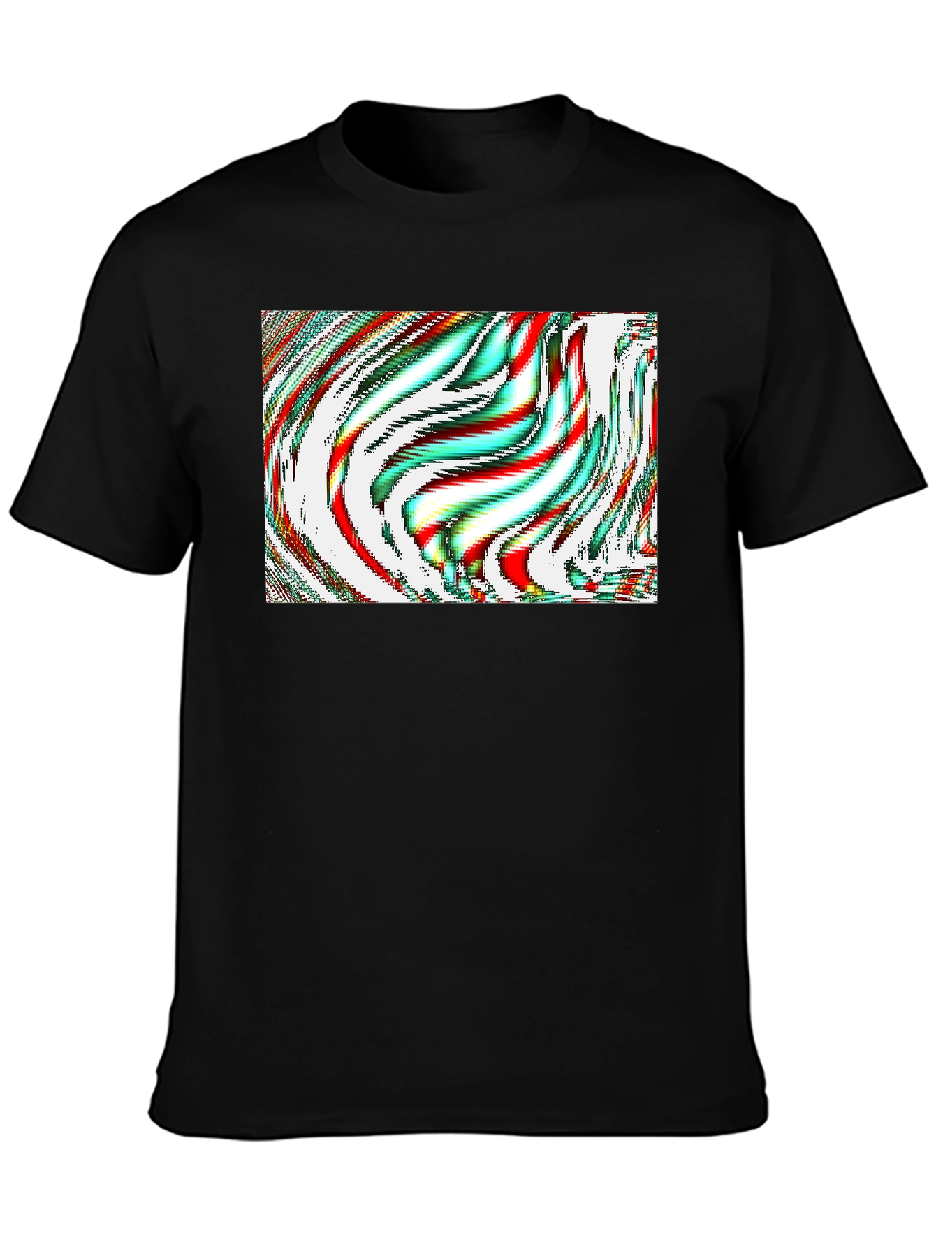 Black Abstract Art Graphic Tee - Men's Black T-Shirt view 3