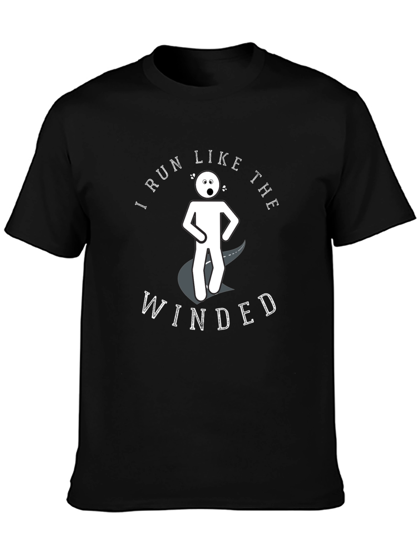 Black Humorous "I Run Like The Winded" Graphic Tee view 3