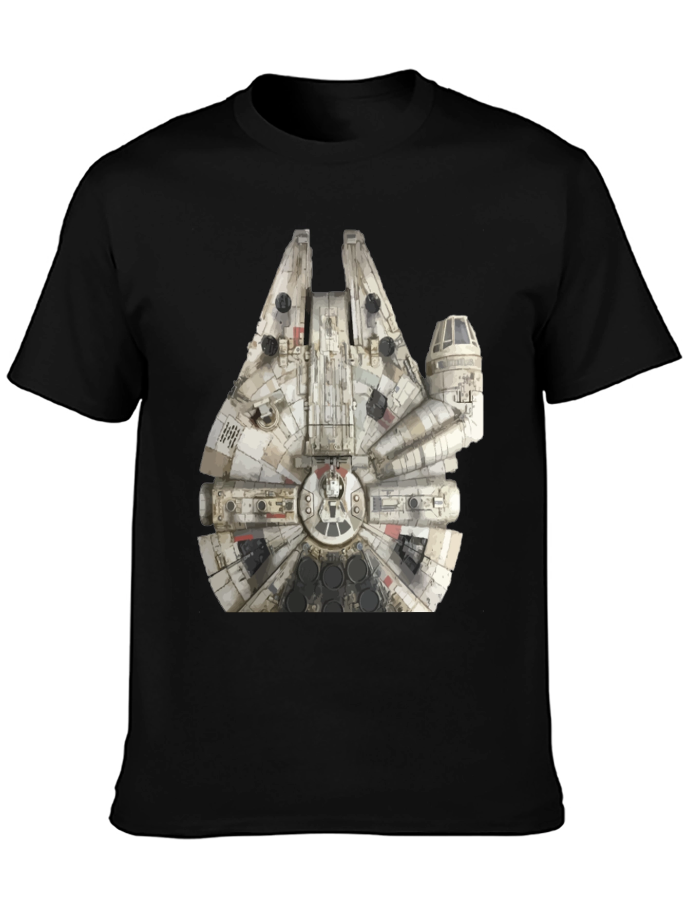 Black Millennium Falcon Graphic T-Shirt view 3