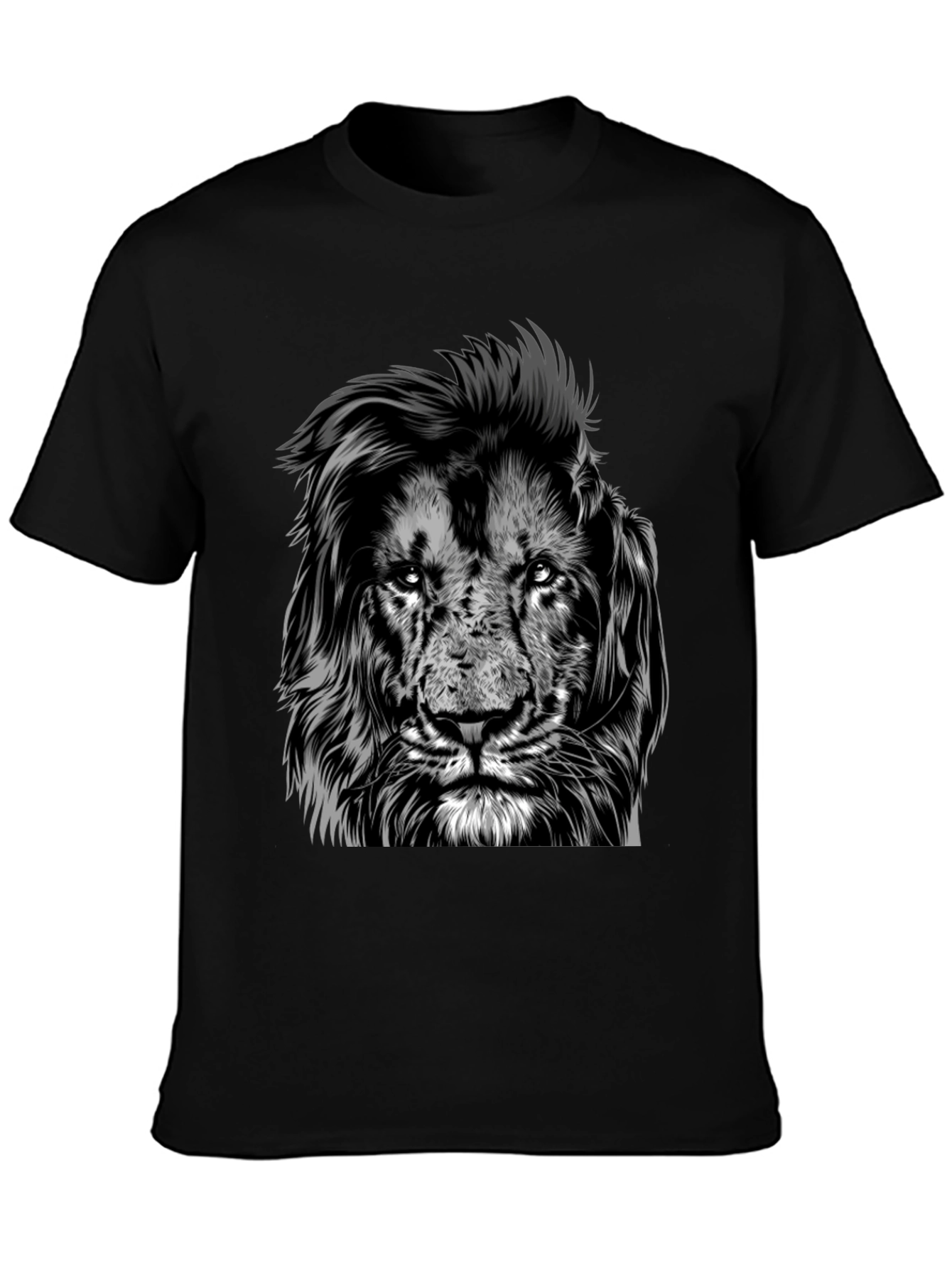 Black Lion Graphic Tee - Black Crew Neck Short Sleeve view 3