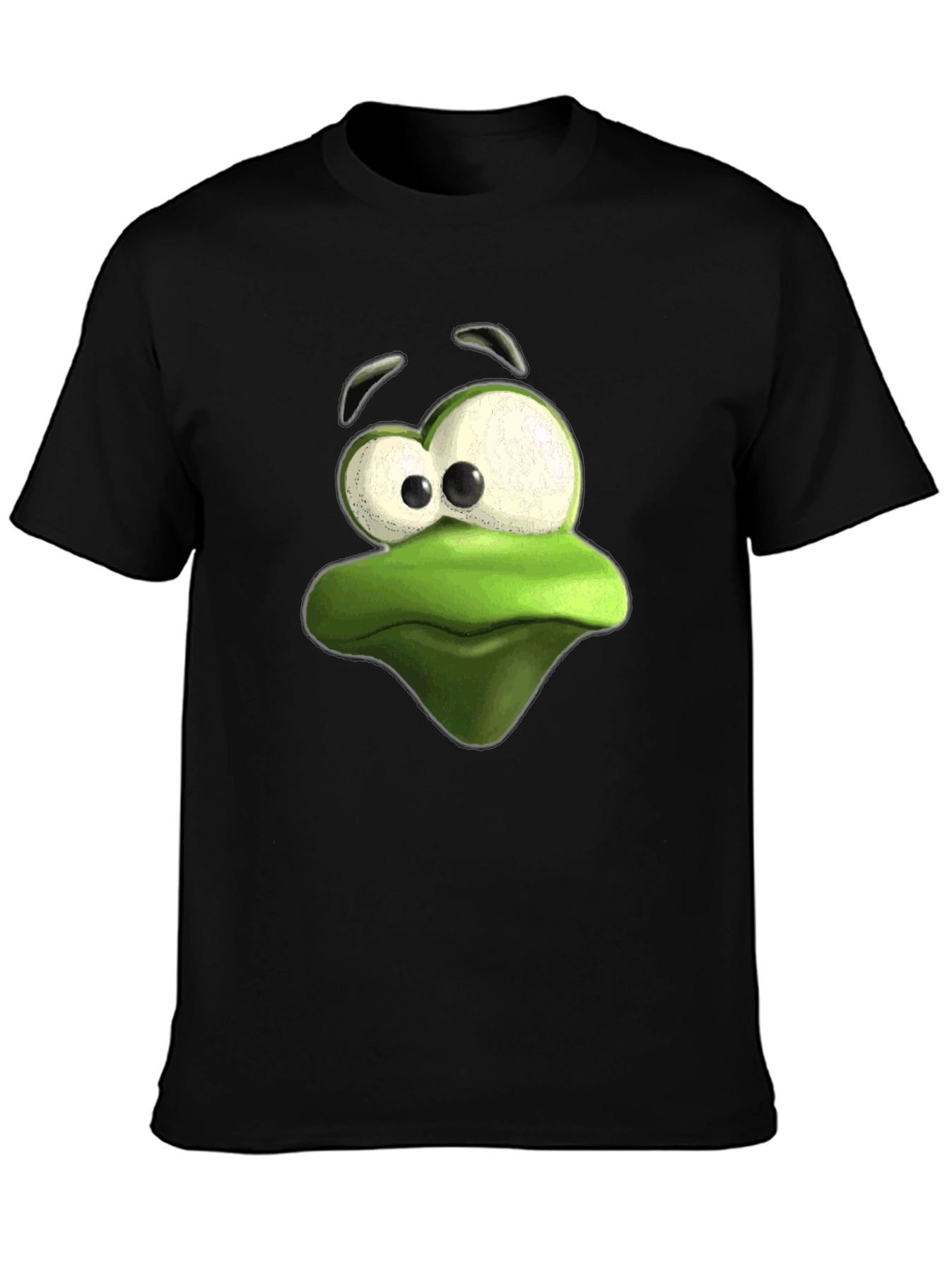 Black Frog Face Graphic Tee - Black Cotton T-Shirt view 3