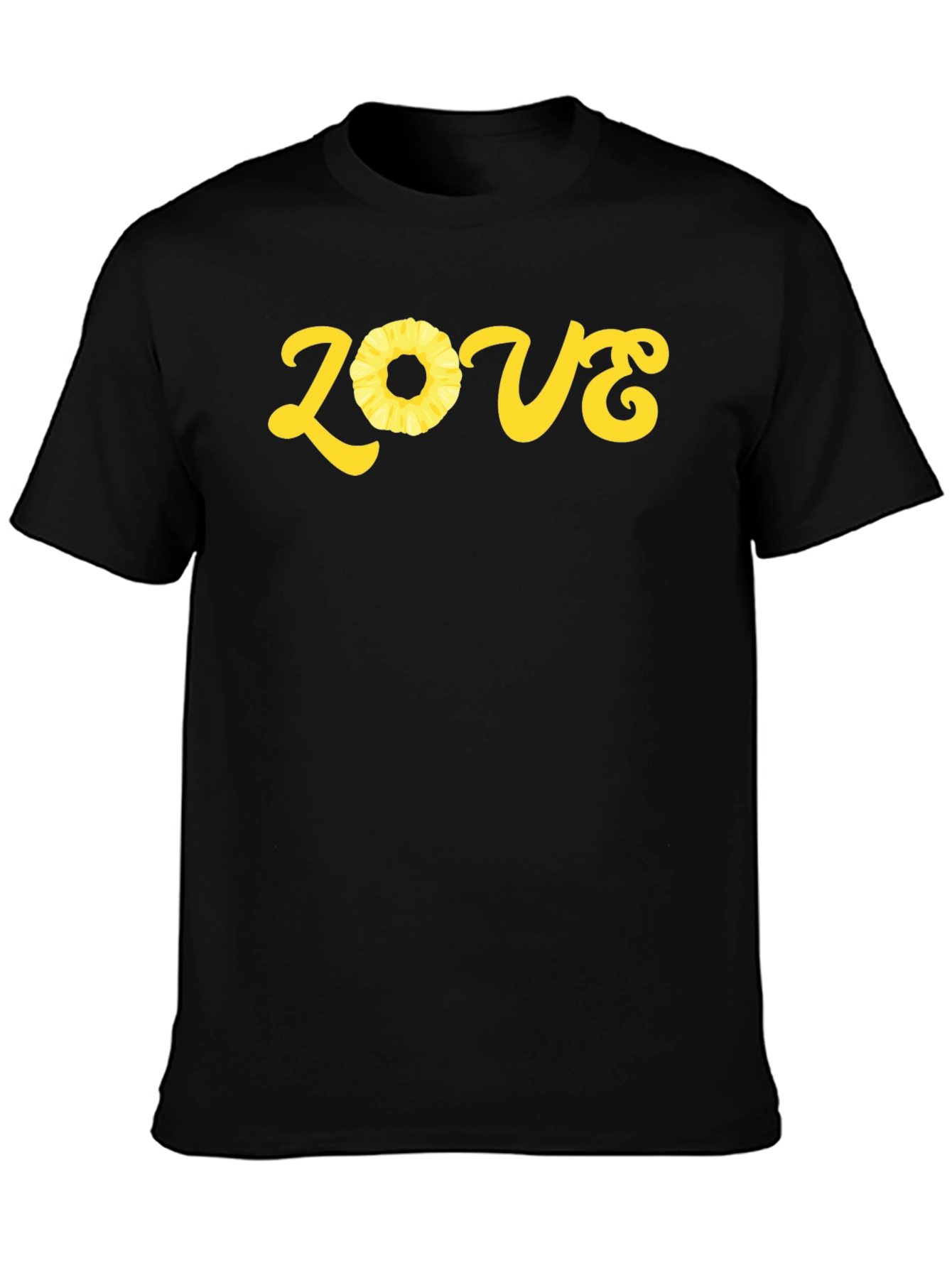 Black Pineapple Love Graphic T-Shirt - Black view 3