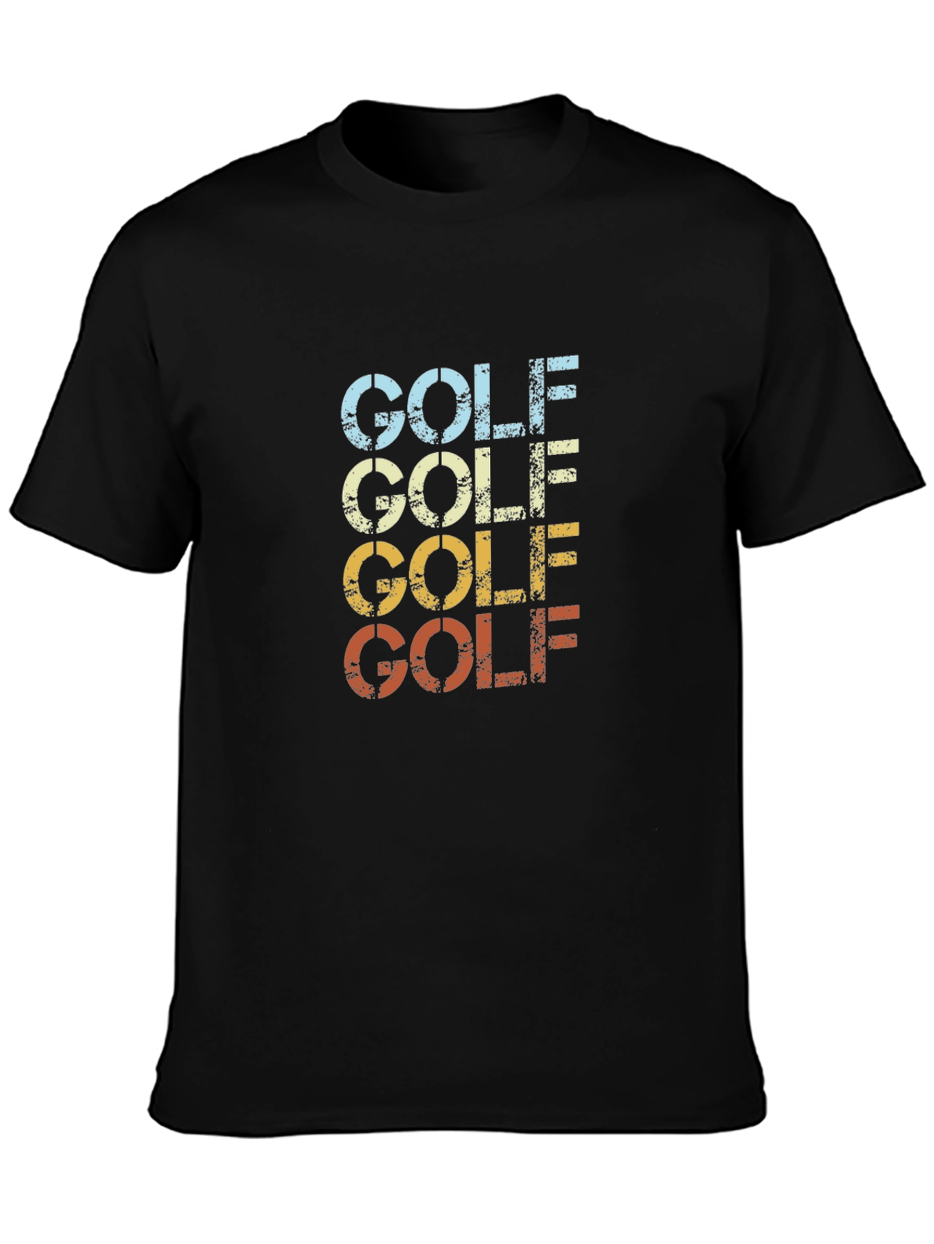 Black Retro Golf T-Shirt - Vintage Style Tee view 3