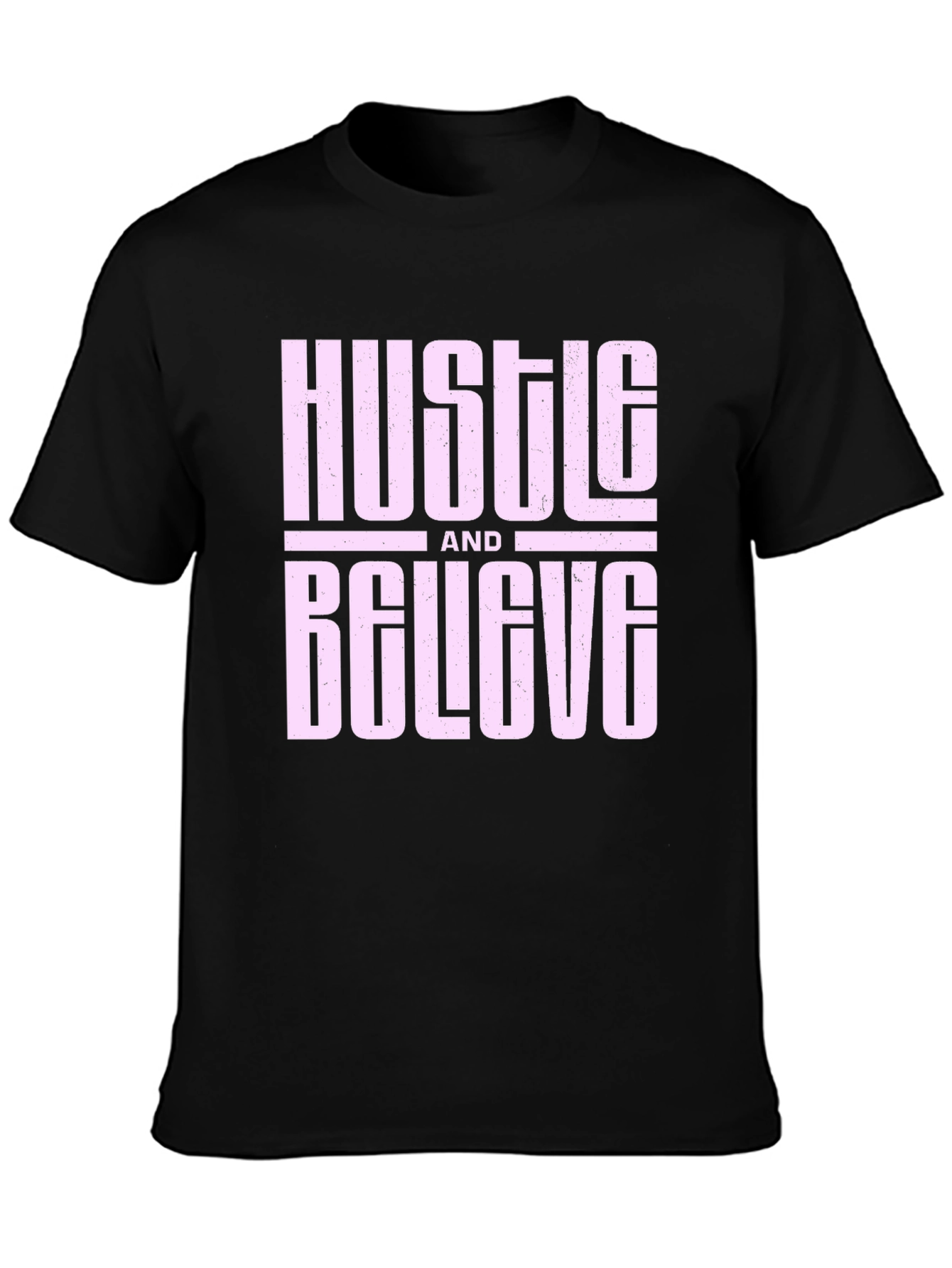 Black Hustle and Believe Graphic Tee - Black view 3