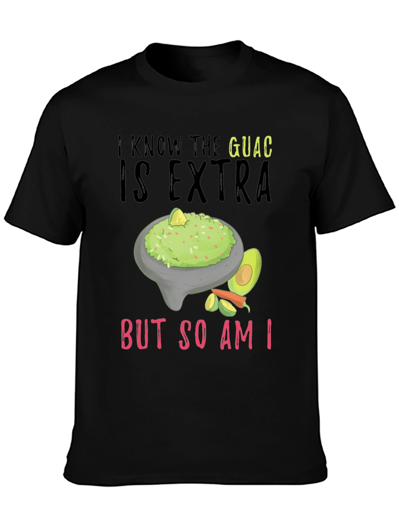 Black Guac Is Extra Funny Graphic Tee view 3