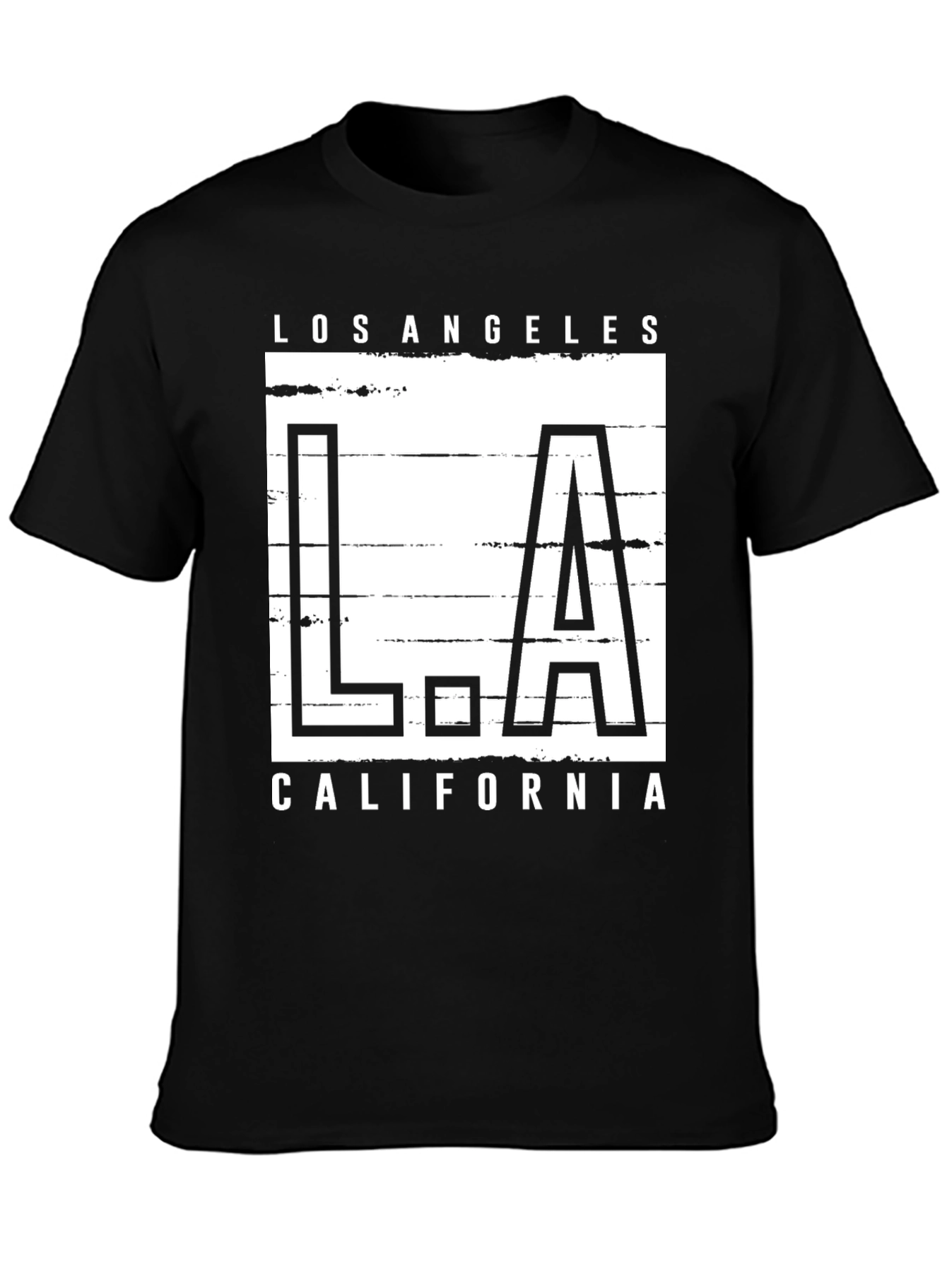 Black Los Angeles California Graphic Tee - Black view 3