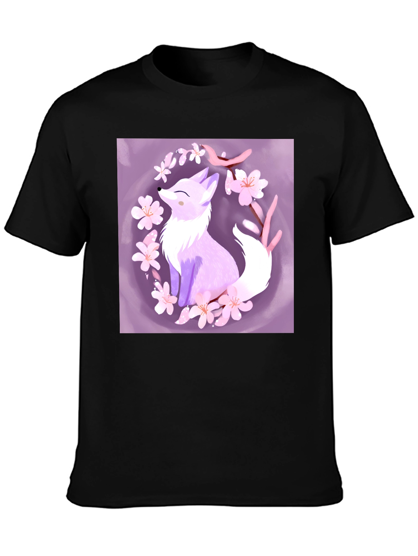 Black Fox Blossom Graphic Tee - Stylish & Unique view 3