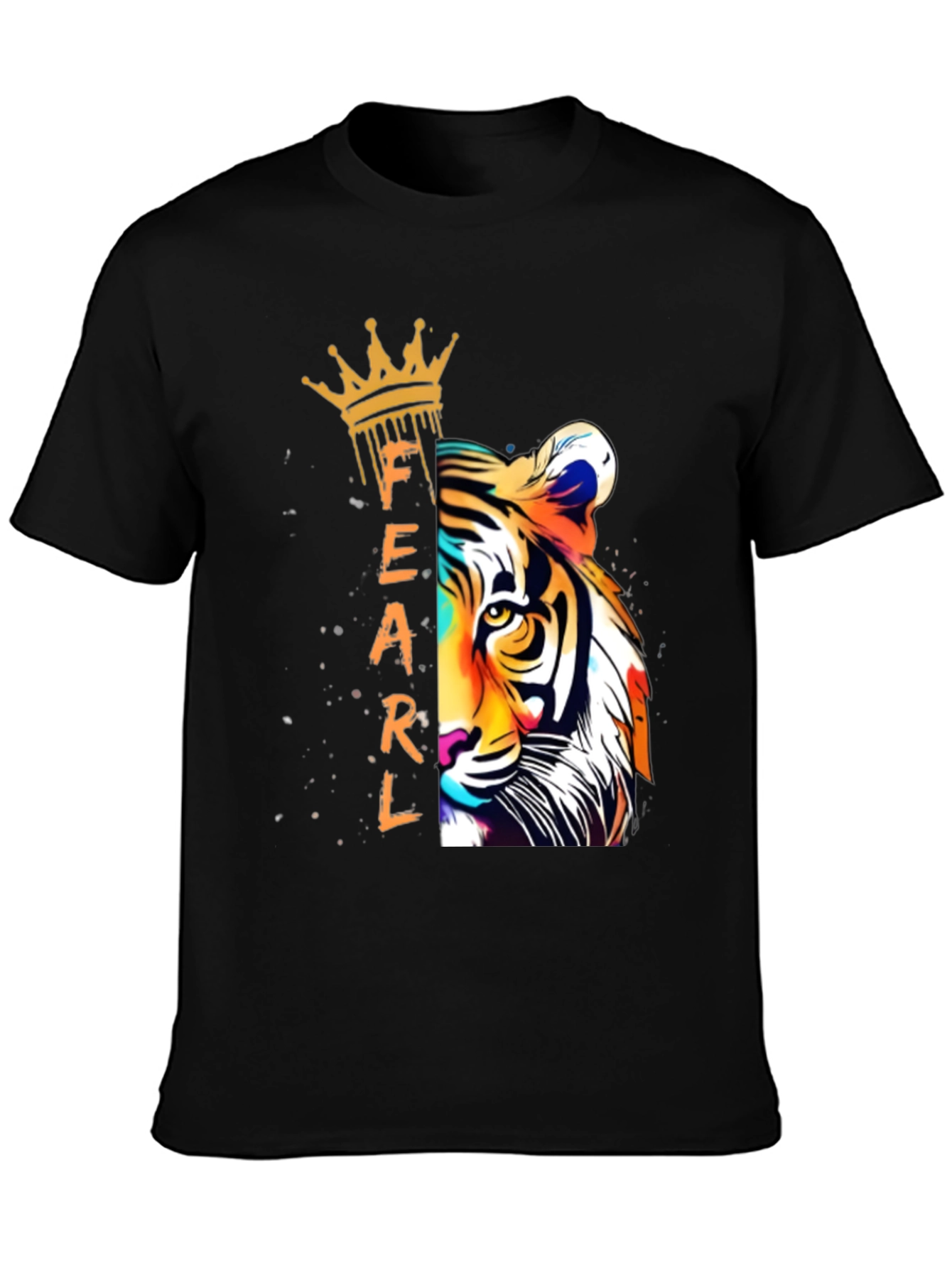 Black Fearless Tiger Graphic Tee - Black view 3