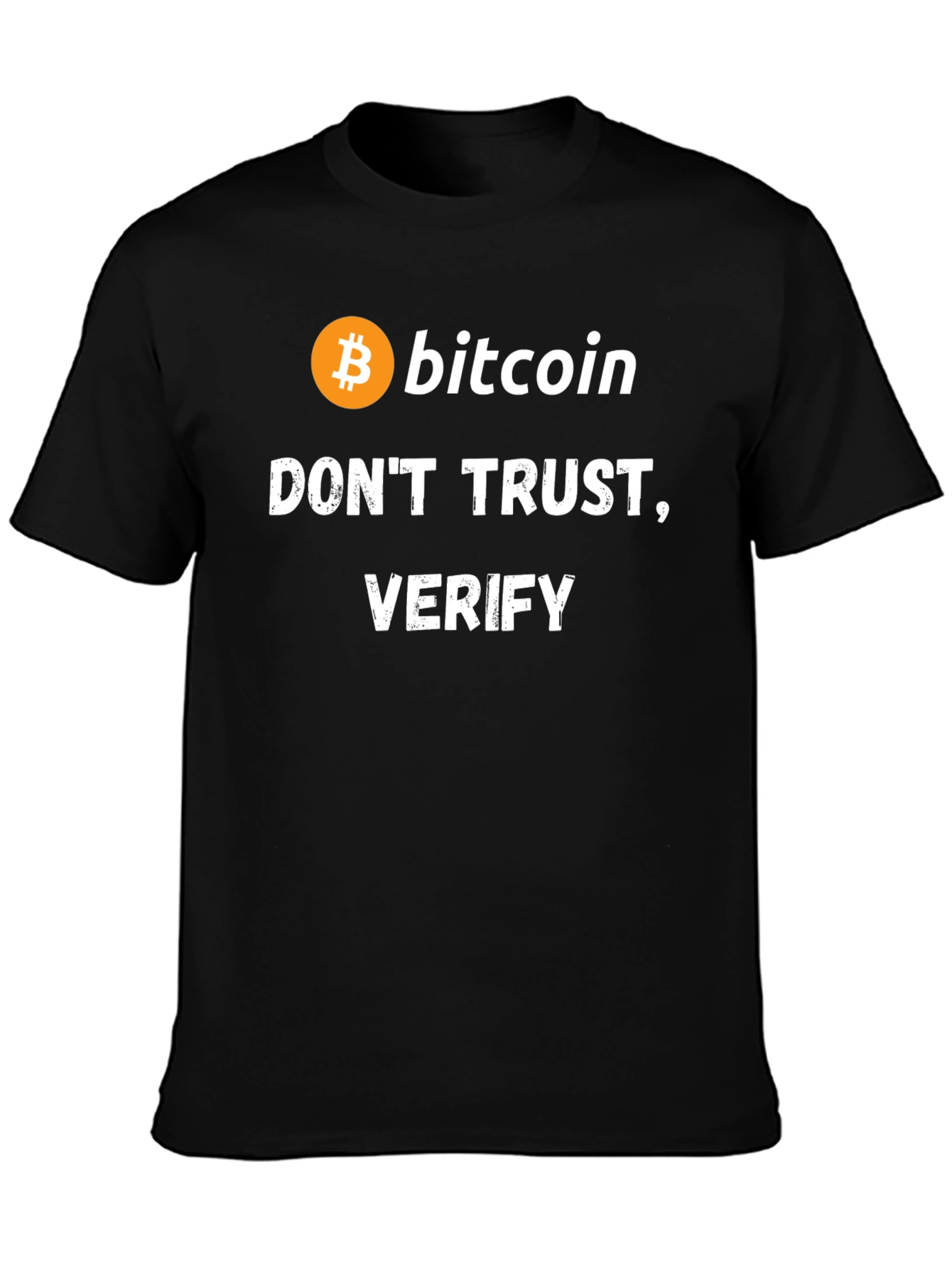 Black Bitcoin Don't Trust Verify Black T-Shirt view 3