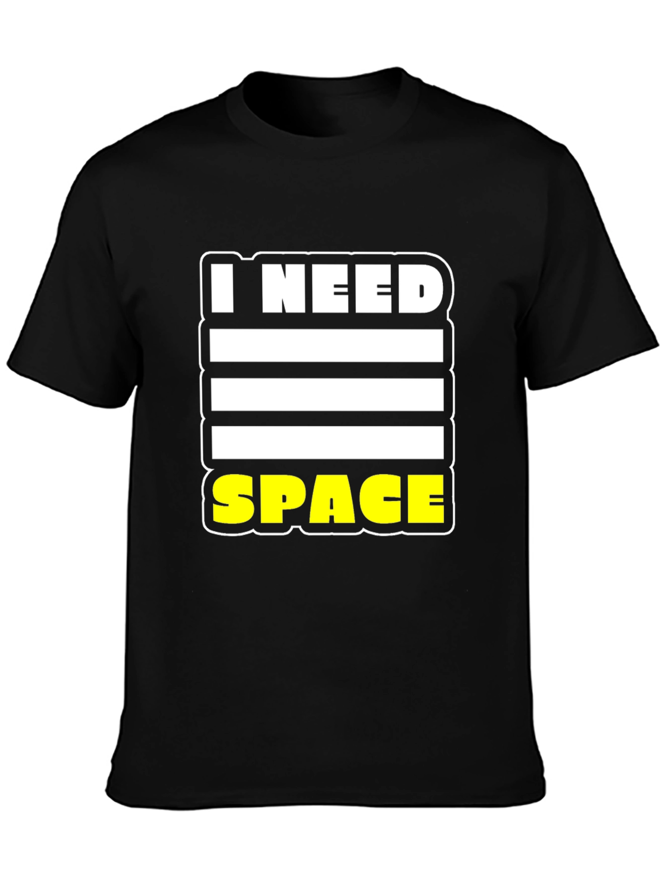 Black I Need Space T-Shirt - Bold Graphic Tee view 3