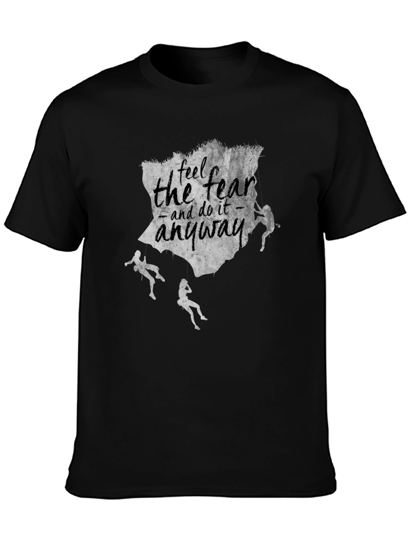 Black Fearless Climbing T-Shirt - Inspirational Design view 3