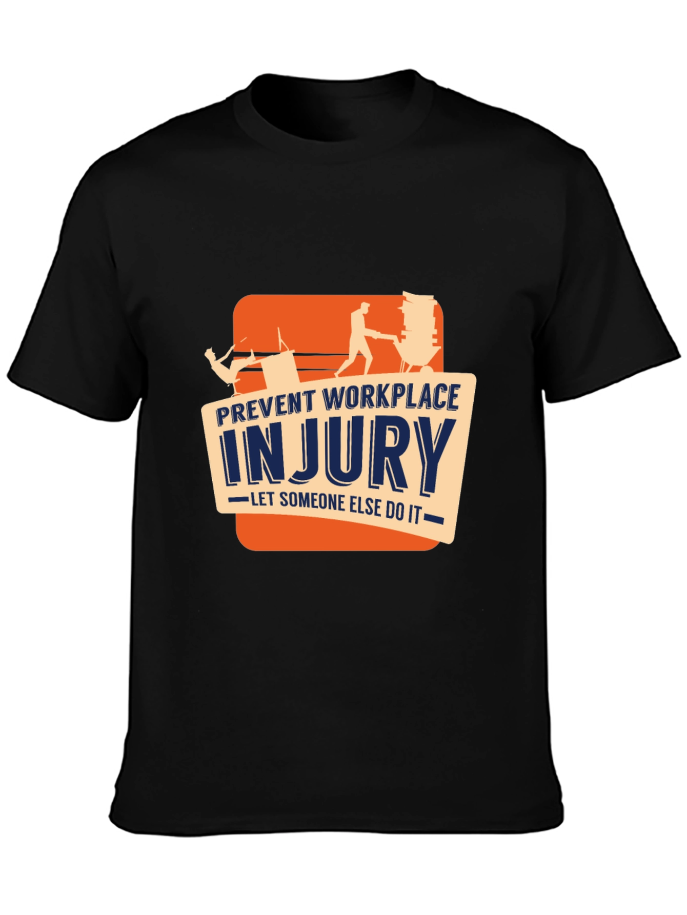 Black Prevent Workplace Injury Graphic Tee view 3
