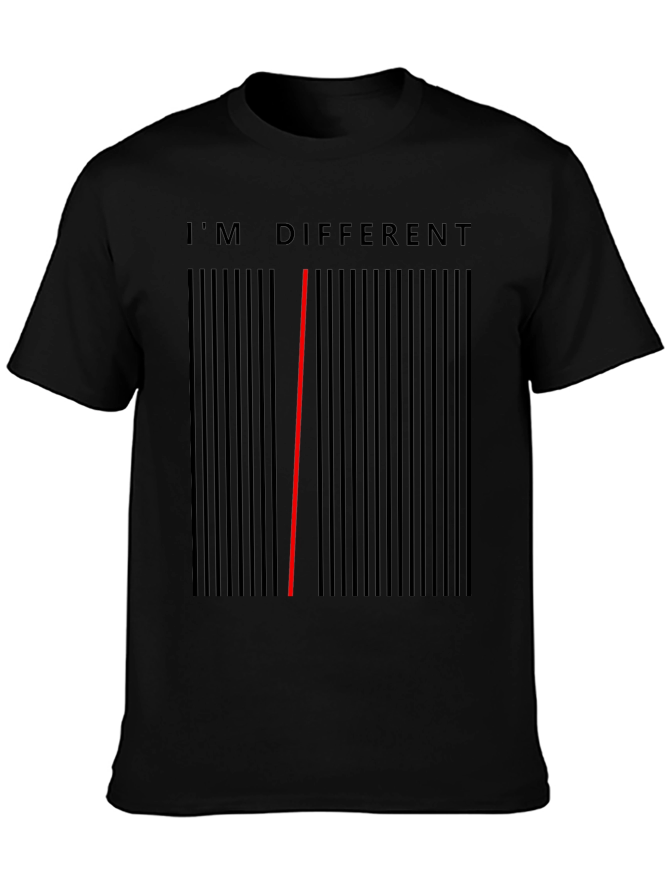Black I'm Different Barcode T-Shirt - Unique Statement Tee view 3
