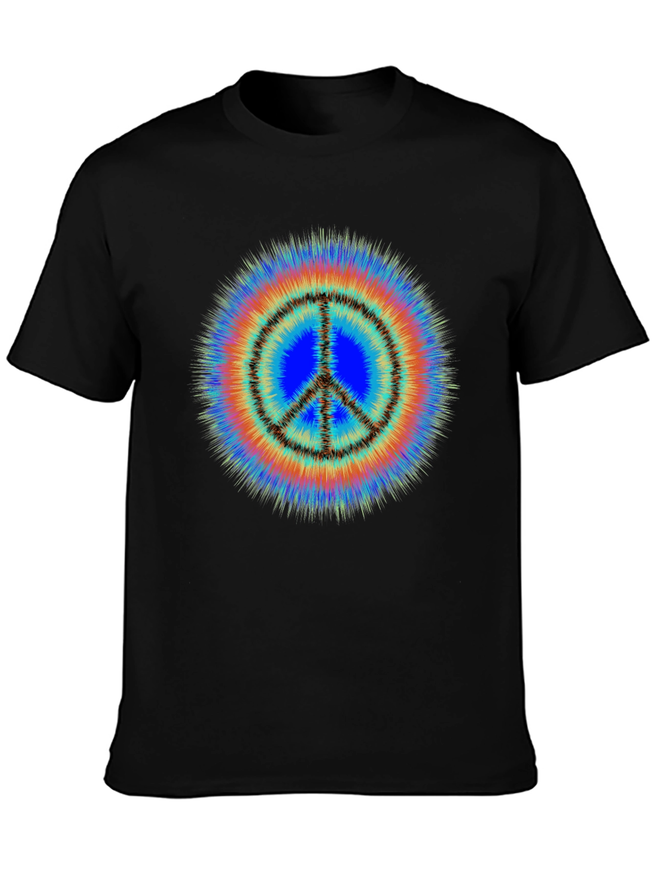 Black Retro Peace Sign Tie Dye T-Shirt - Groovy Style view 3