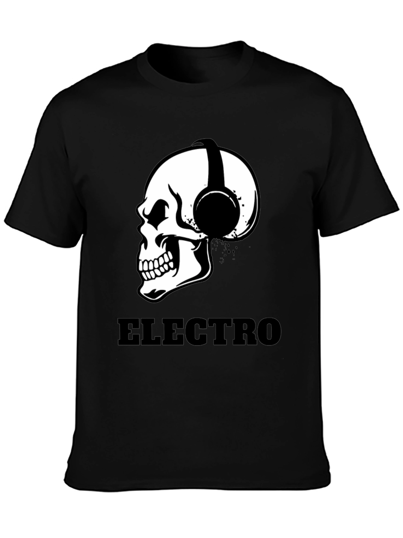 Black Electro Skull T-Shirt view 3